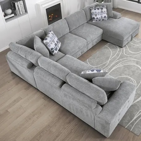 odesser 4-piece chenille sectional sofa sleeper with chaise(incomplete only corner seat)