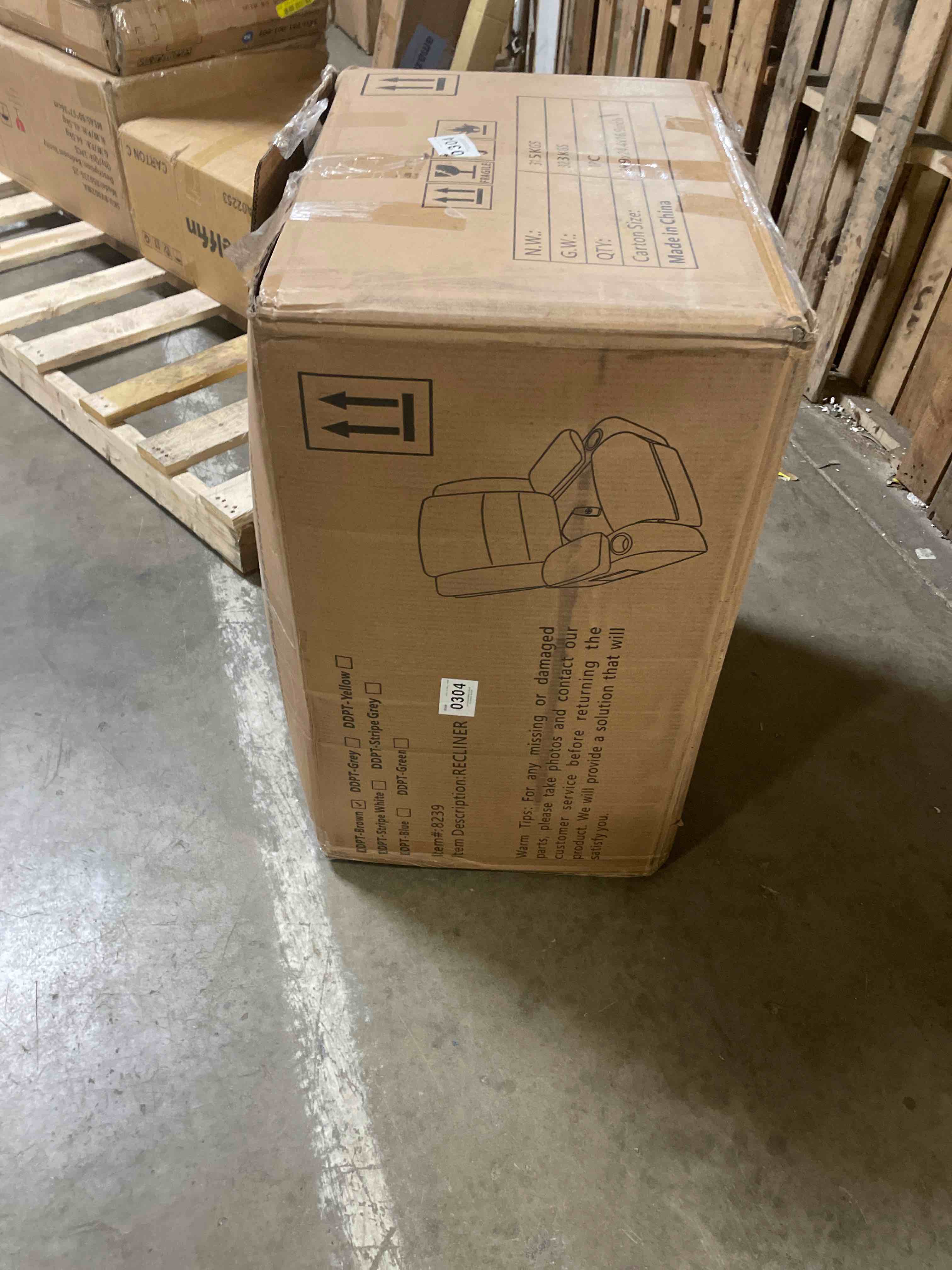 Condition photo showing As Is for incomplete rocker recliner chair with heat and massage, 360° swivel nursery rocking chairs for adults, oversized recliner single sofa seat with cup holders, lazy boy recliner single sofa (manual, brown)