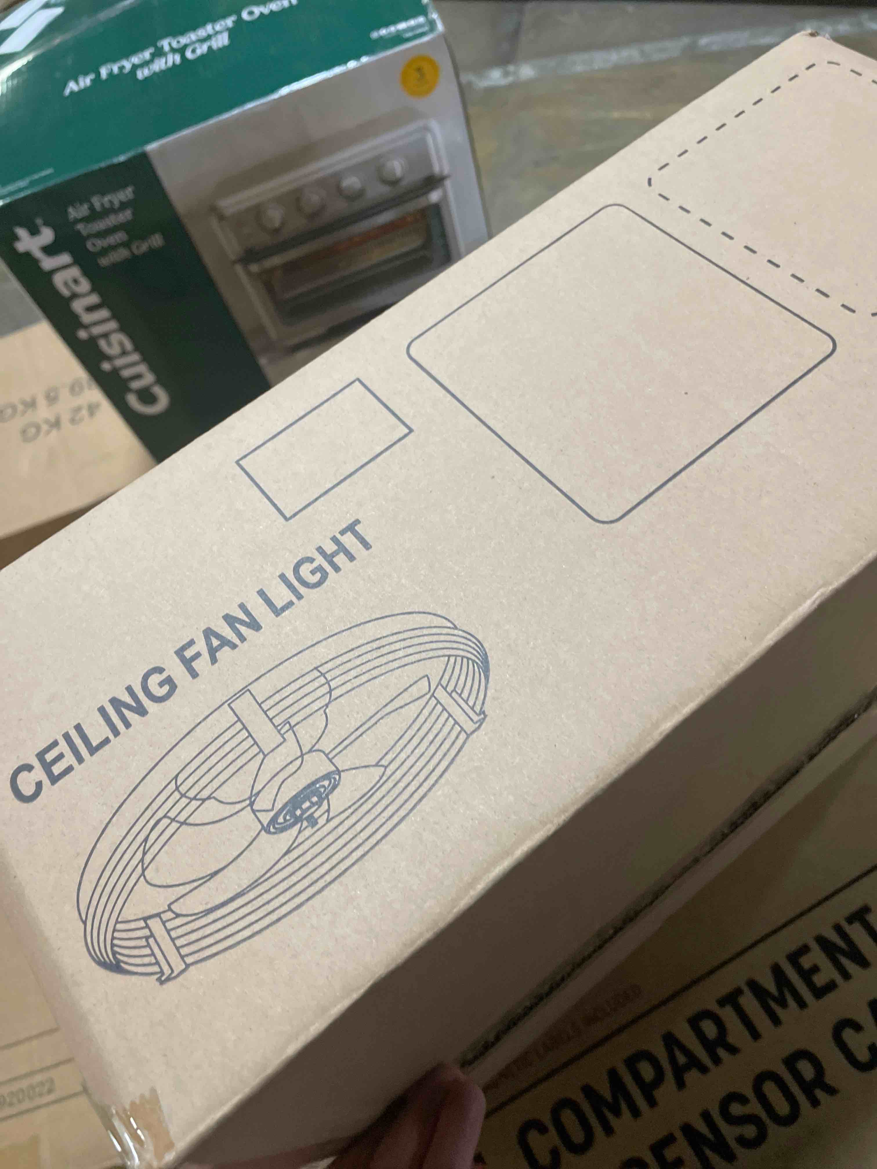 Condition photo showing Good Condition for zmishibo low profile ceiling fans with lights and remote, 20 inch flush mount ceiling fan with light, 3000k-6000k dimmable fandelier led fan light, 6 wind speeds black ceiling fans for bedroom black 20 inch