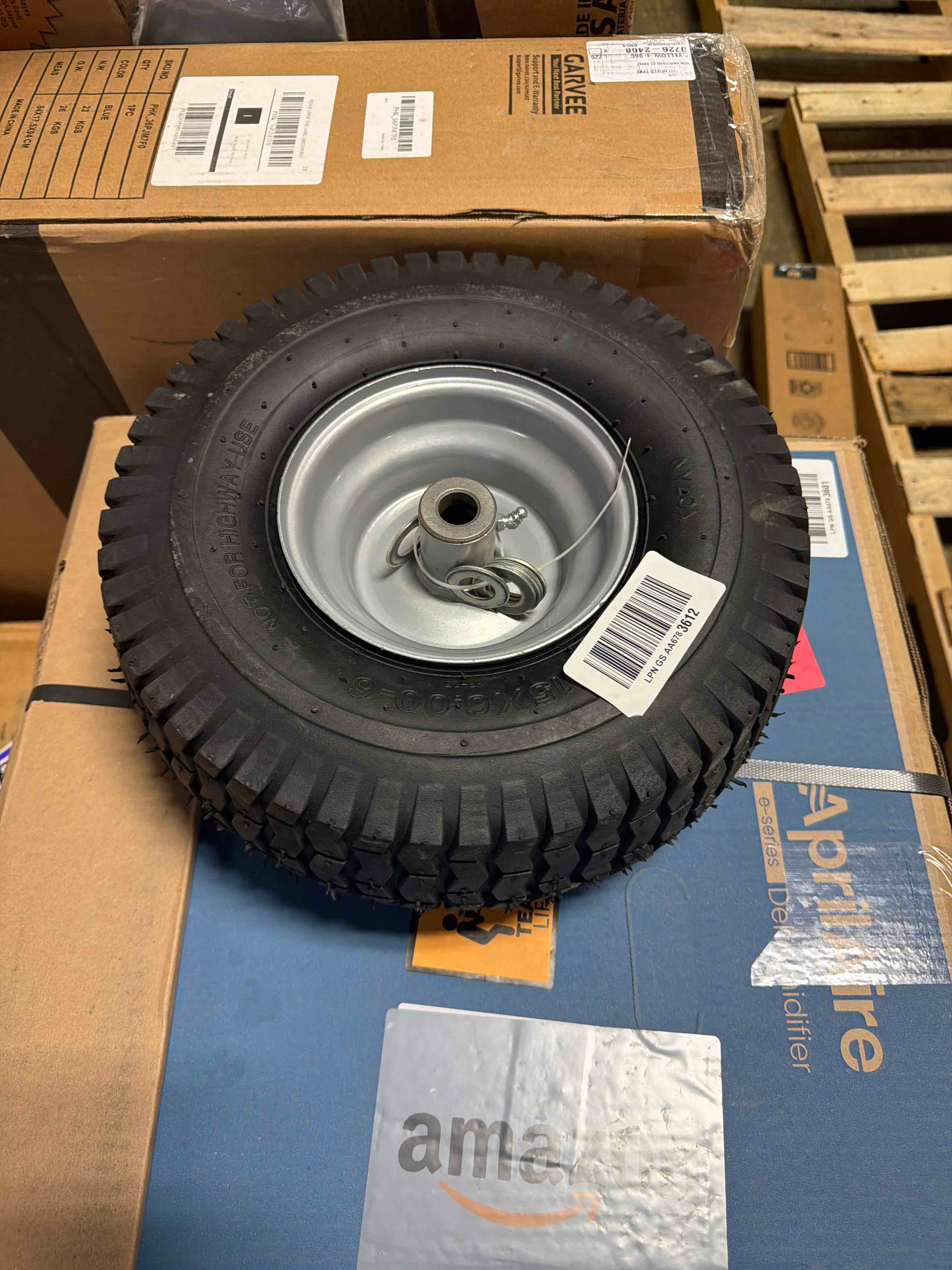 Condition photo showing New/Like New for agri-fab 42159 wheel, 15 by 6.00, gray
