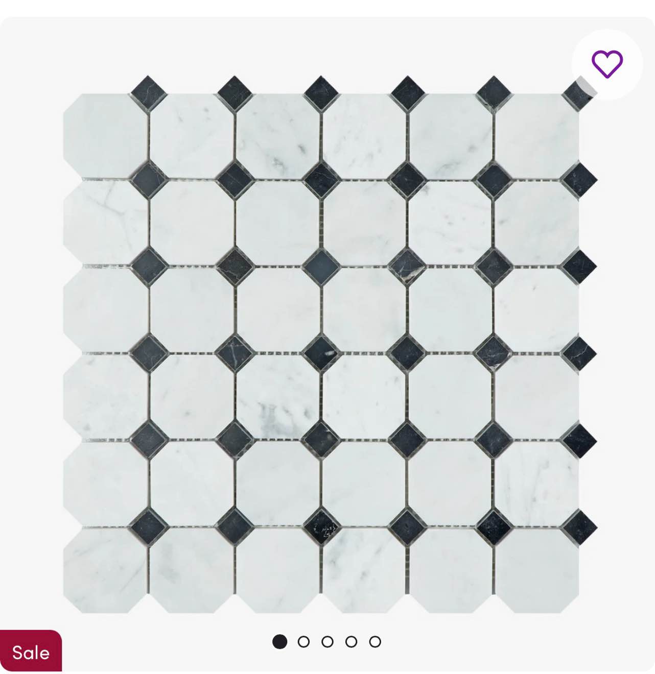 Octagon and Dot Marble Mosaic Wall & Floor Tile