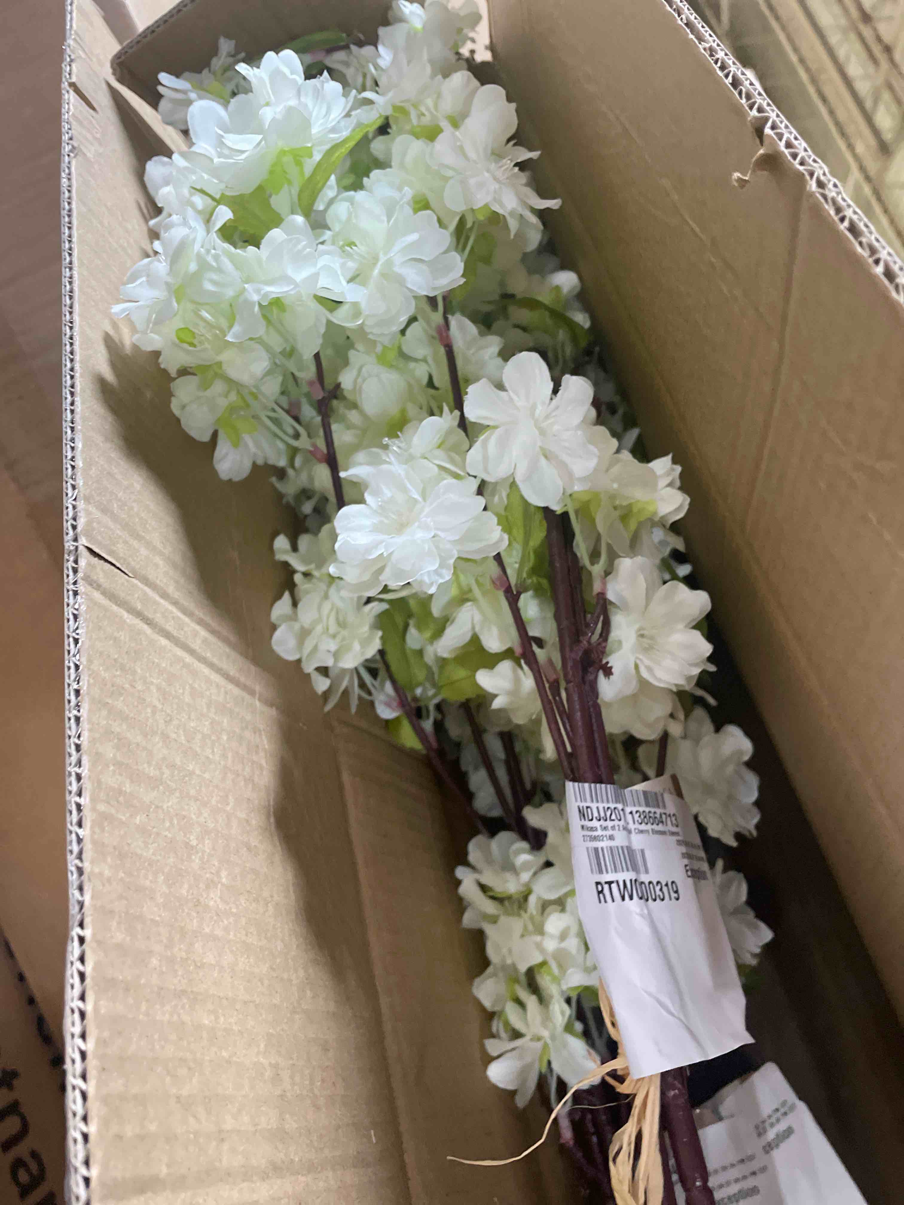 Condition photo showing New/Like New for mikasa artificial cherry blossoms, set of 2, 14x5x39 inch, white (set of 3) 