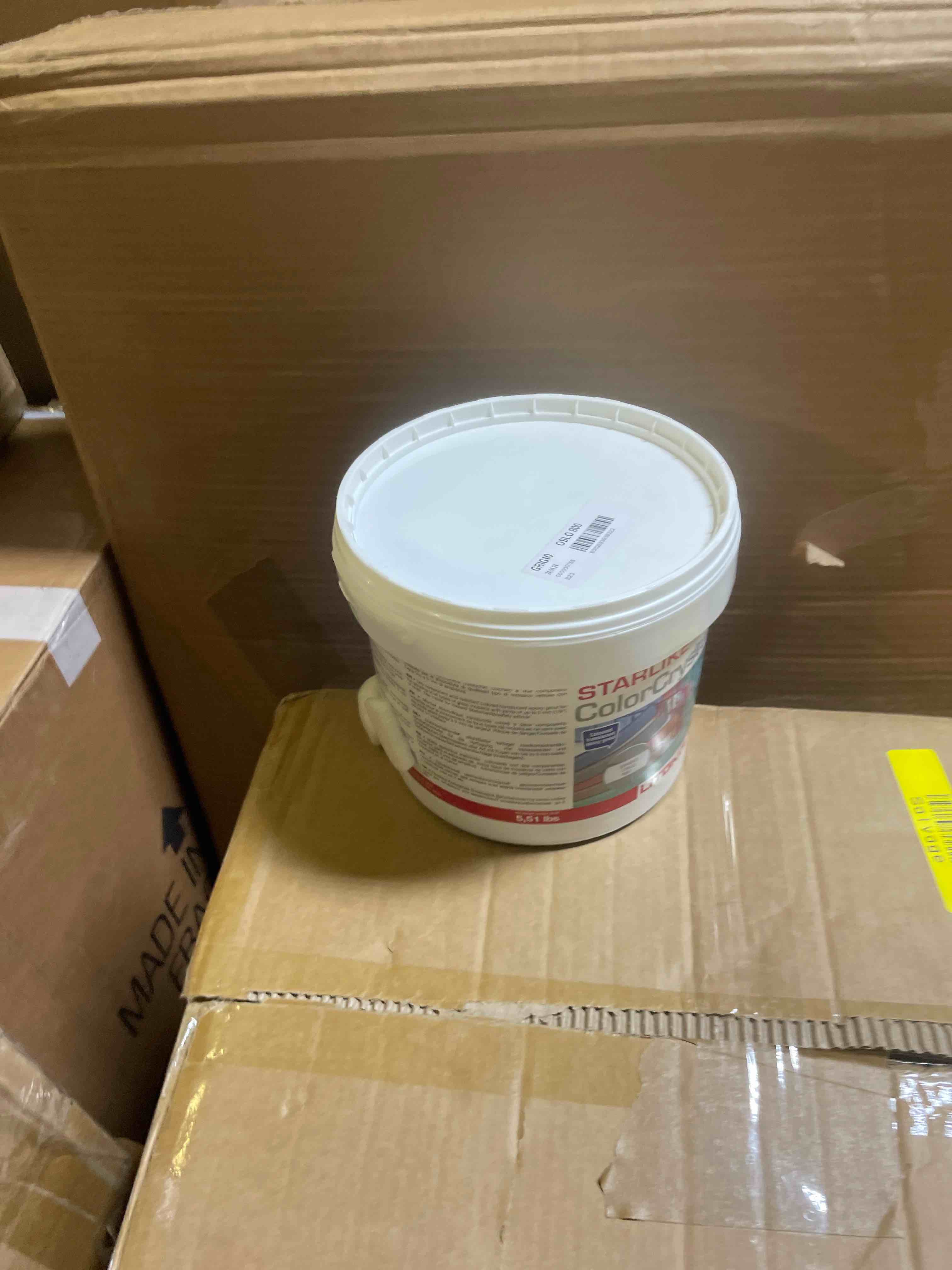 Condition photo showing New/Like New for the tile doctor starlike evo - litokol glamour epoxy grout for tile, ideal for home office decor & bathroom tile - colorcrystal 810 verde capri light green - 5.5 lbs.