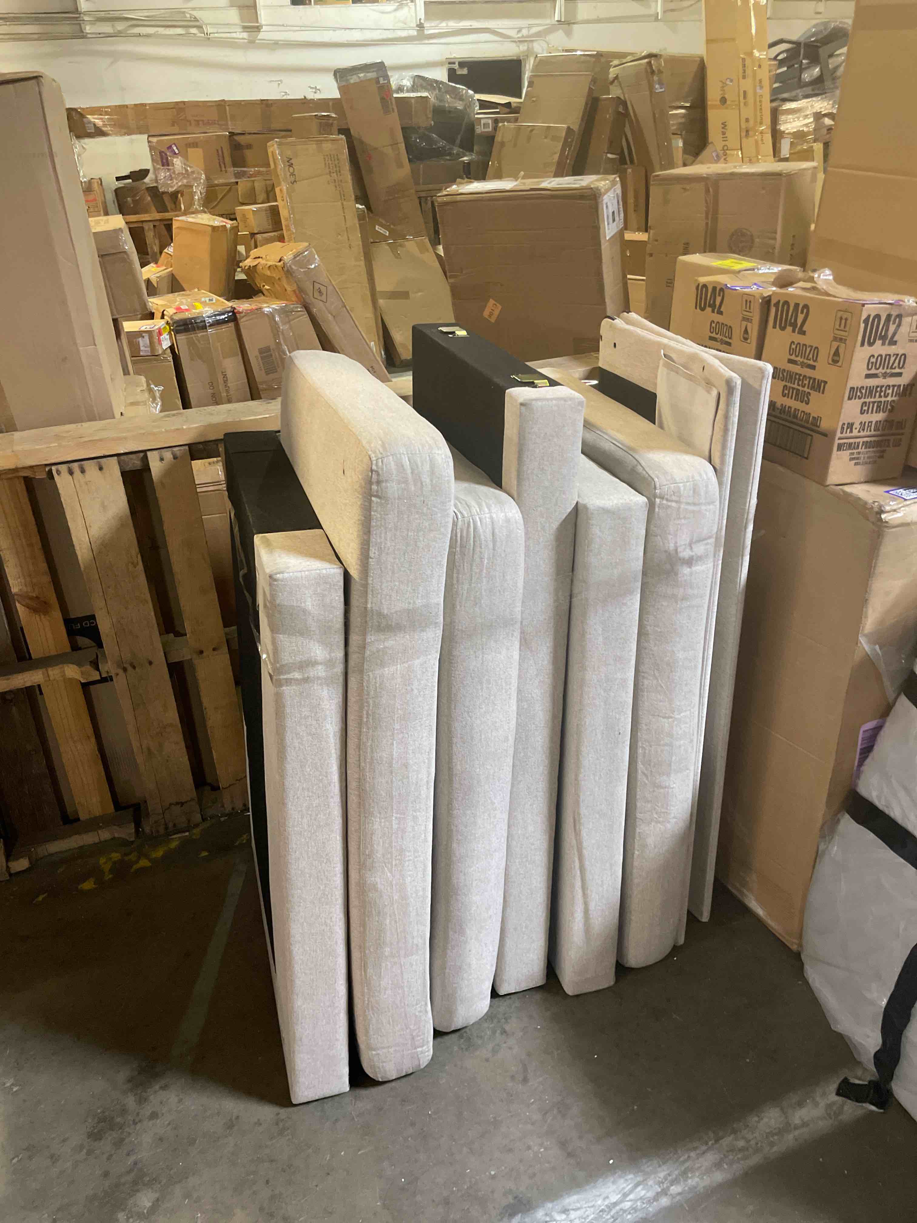 Condition photo showing As Is for oversized modular sectional sofa couch, large 7 seater corner sofa modern u shaped sectional couch with ottoman cloud couches for living room, office, spacious space, beige - chenille (incomplete missing pieces)