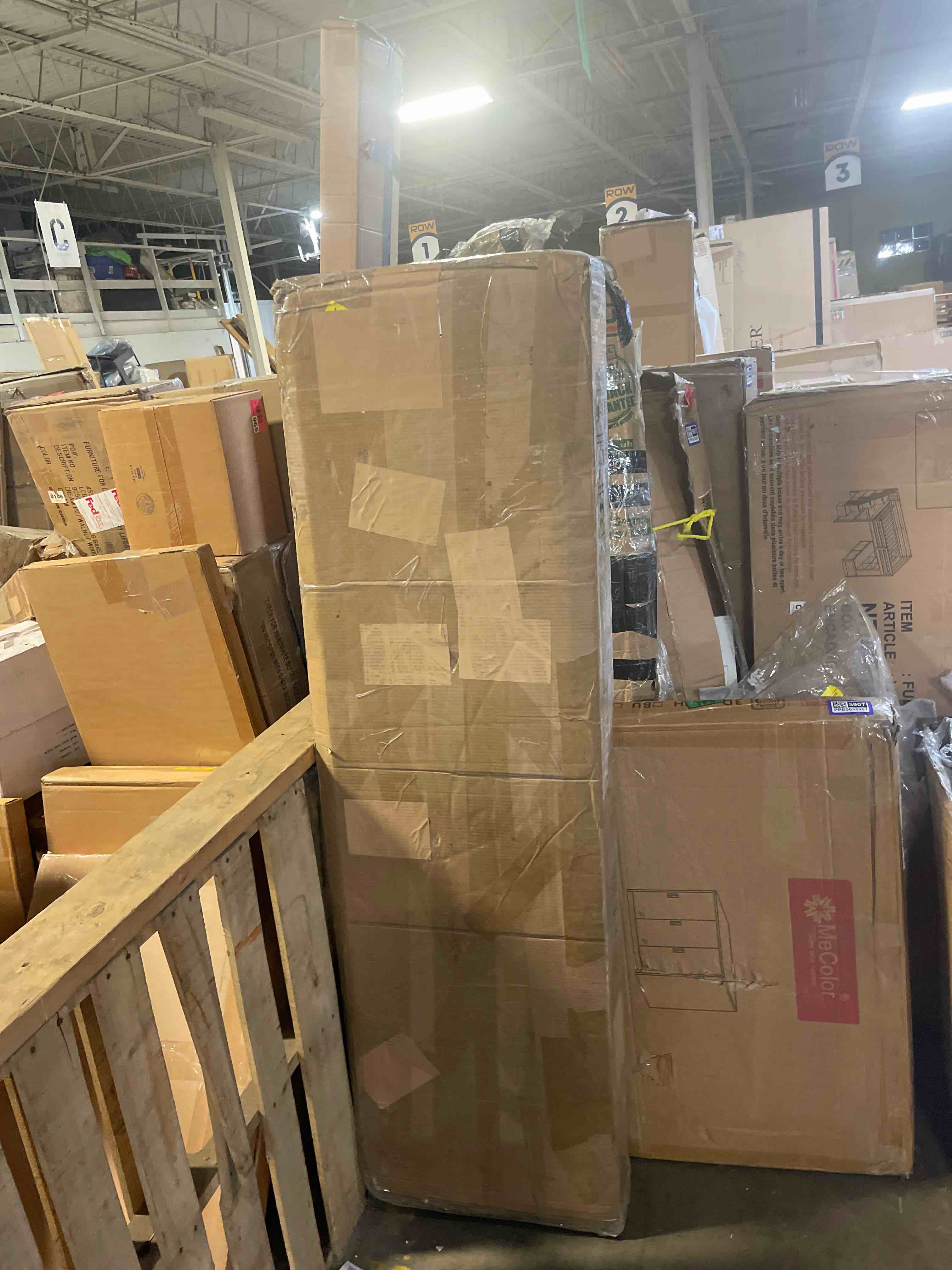 Condition photo showing As Is for housoul 71" tall bookshelf with 10 cubes and 3 doors, 4-tier bookshelf, open shelf bookcase with cabinet, modern cube storage organizer for living room, and office, natural wood color (incomplete box a only)
