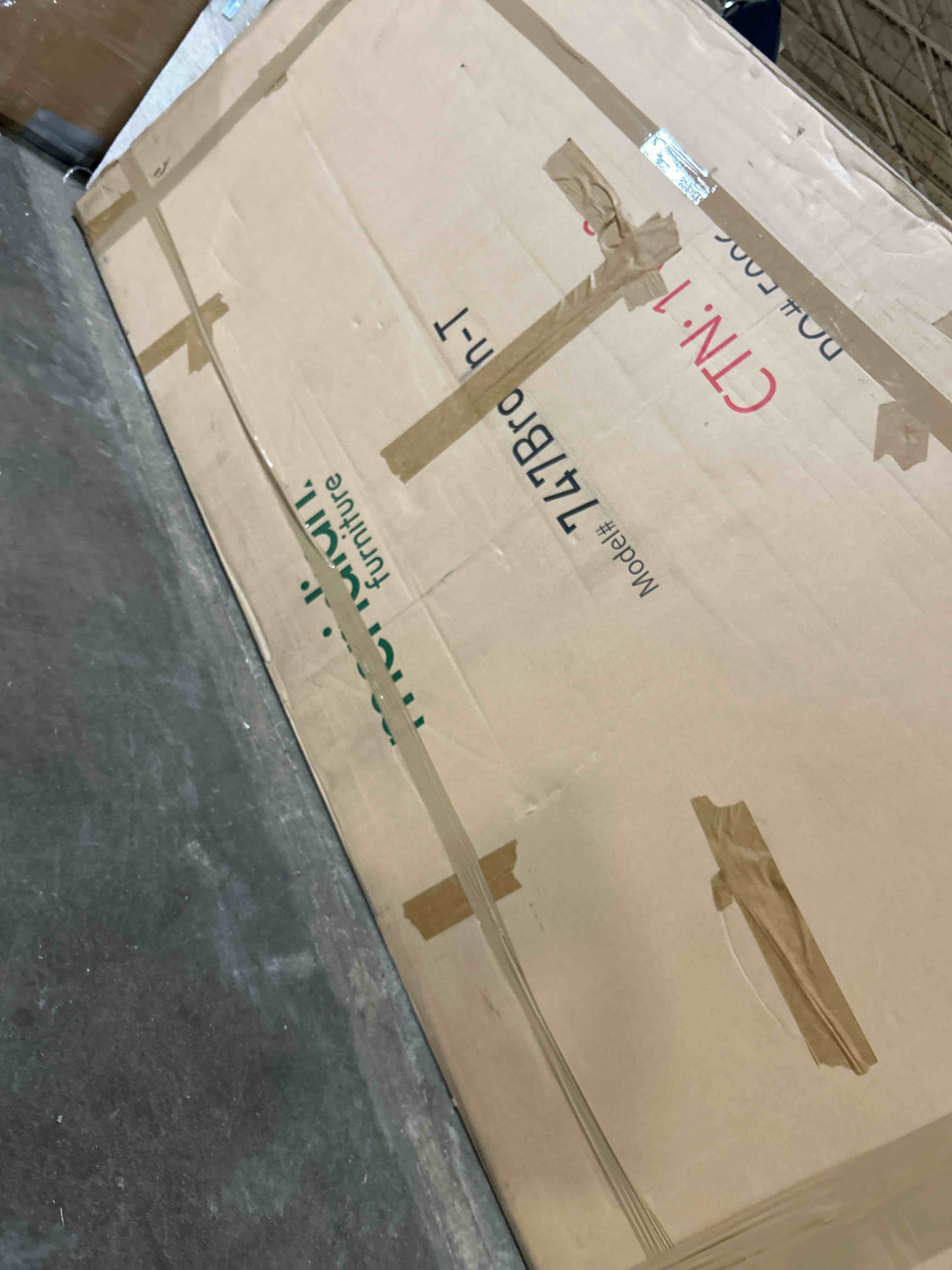Condition photo showing As Is for mohari 112" solid wood and oak veneer dining table - 112" 136" 160" w x 47.75" d x 30.75" h(top for table only )