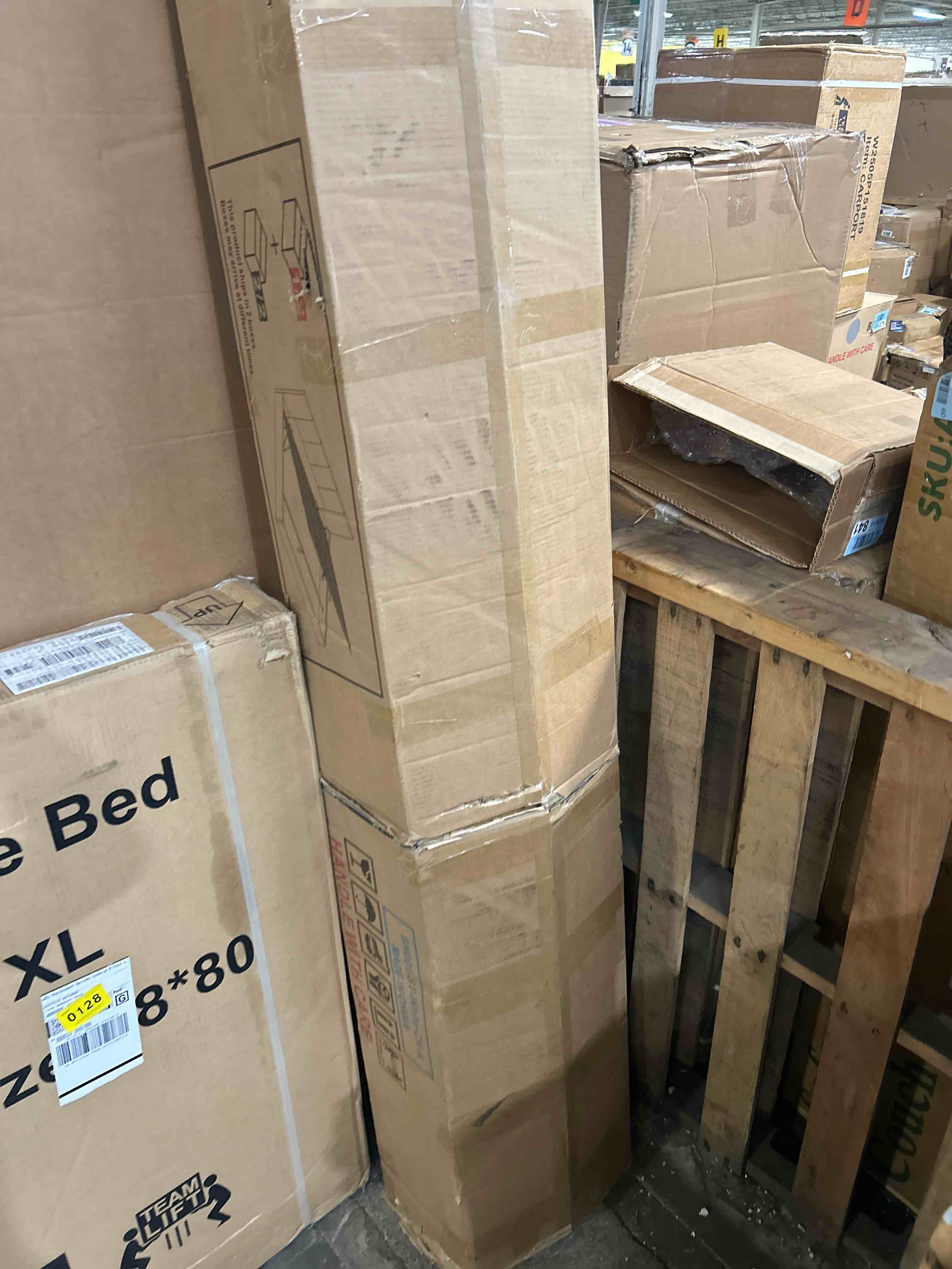 Condition photo showing As Is for ball & cast wood full size corner daybed with trundle and storage shelves,platform bed w/comfortable headboard & charging station,desk,no box spring needed,for bedroom,guest room,living room,gray(box 1 of 2 only)