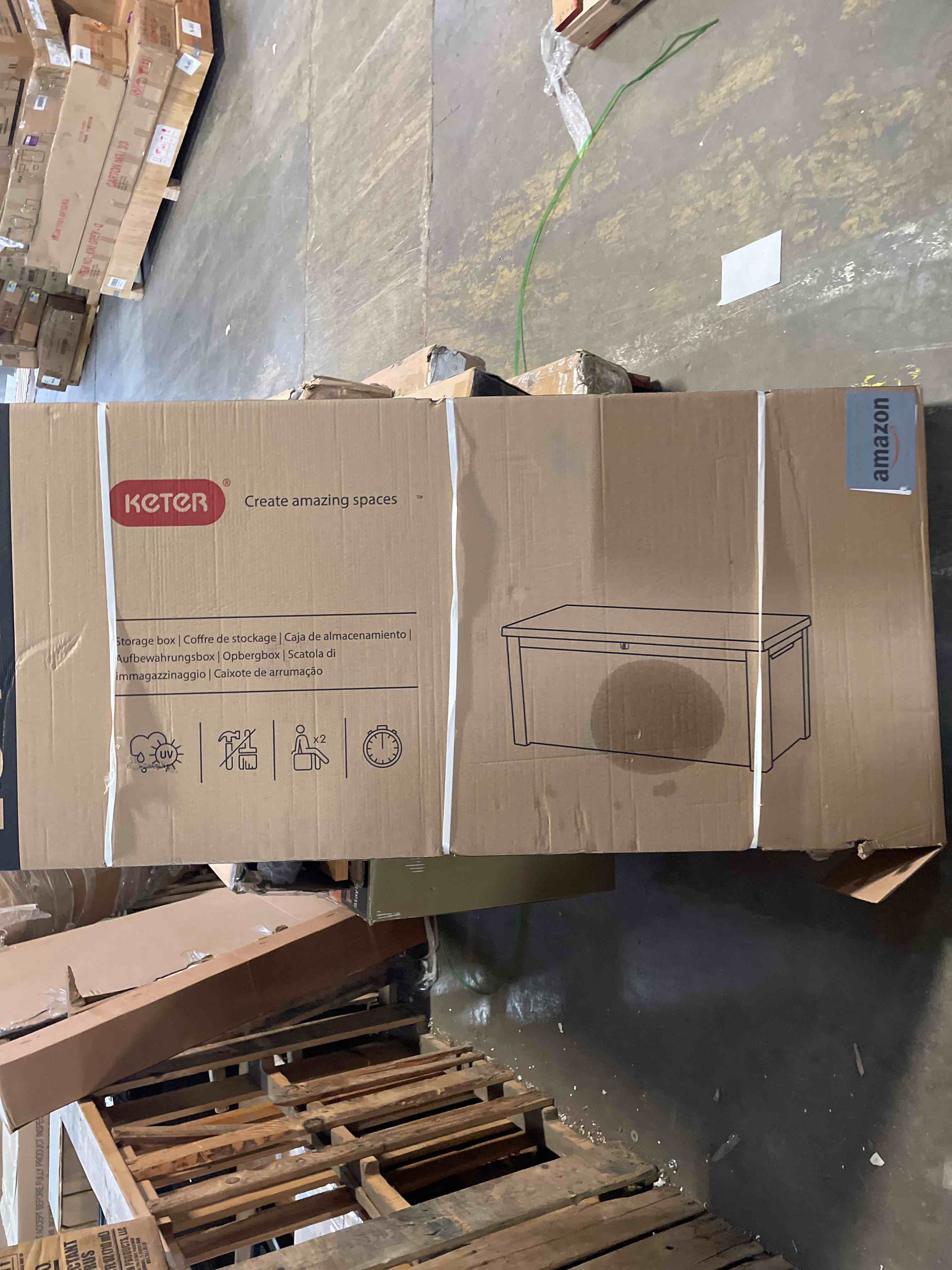 Condition photo showing New/Like New for keter 247660 westwood 570l outdoor storage box - brown