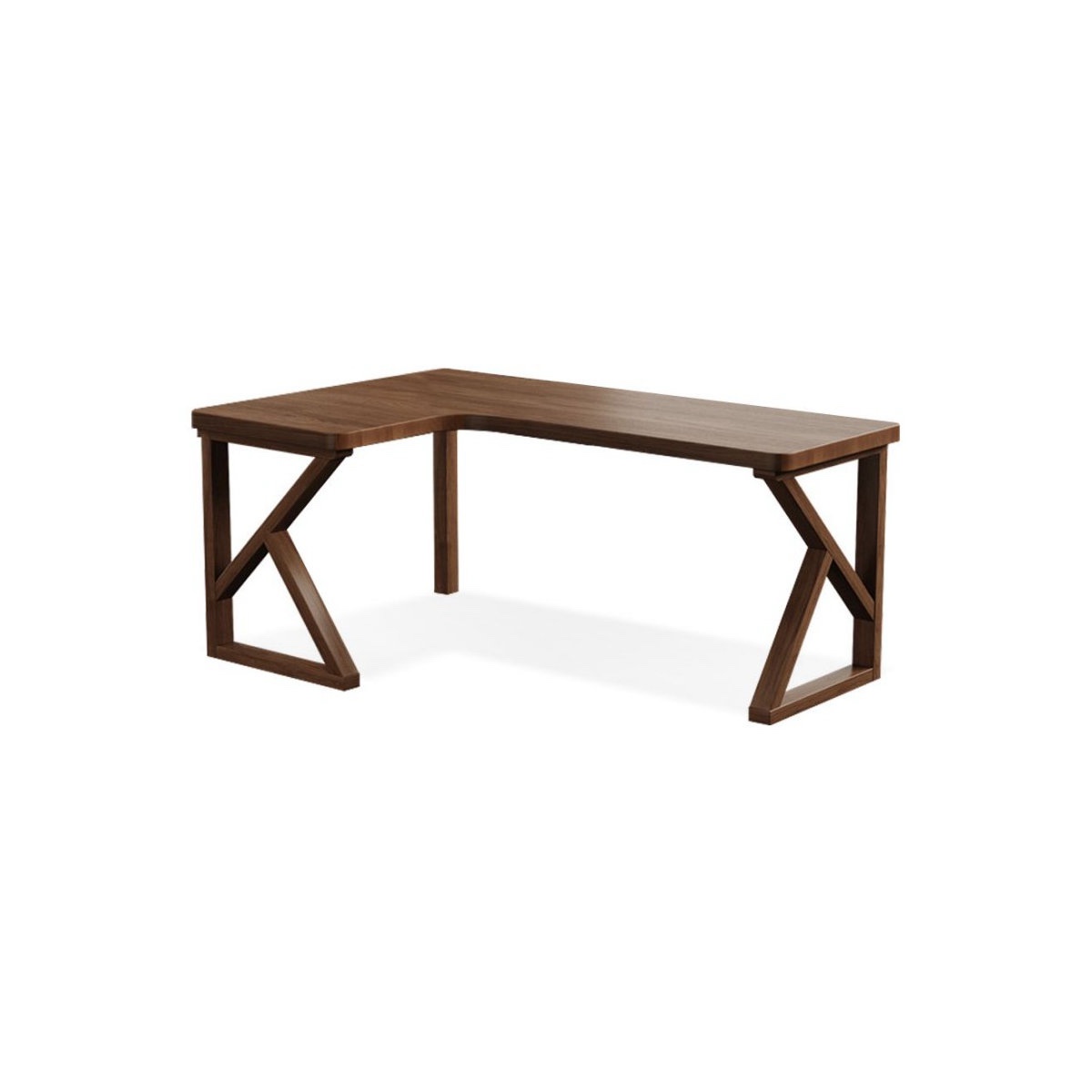 Nut-brown Rectangular Solid Wood Writing desk (Incomplete box 1/2 only)