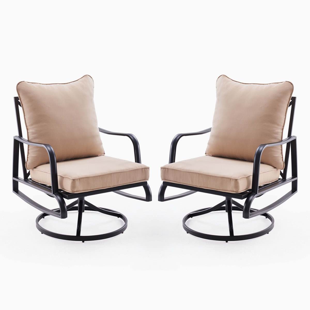 outdoor swivel rocking patio chairs thick cushions bistro set
