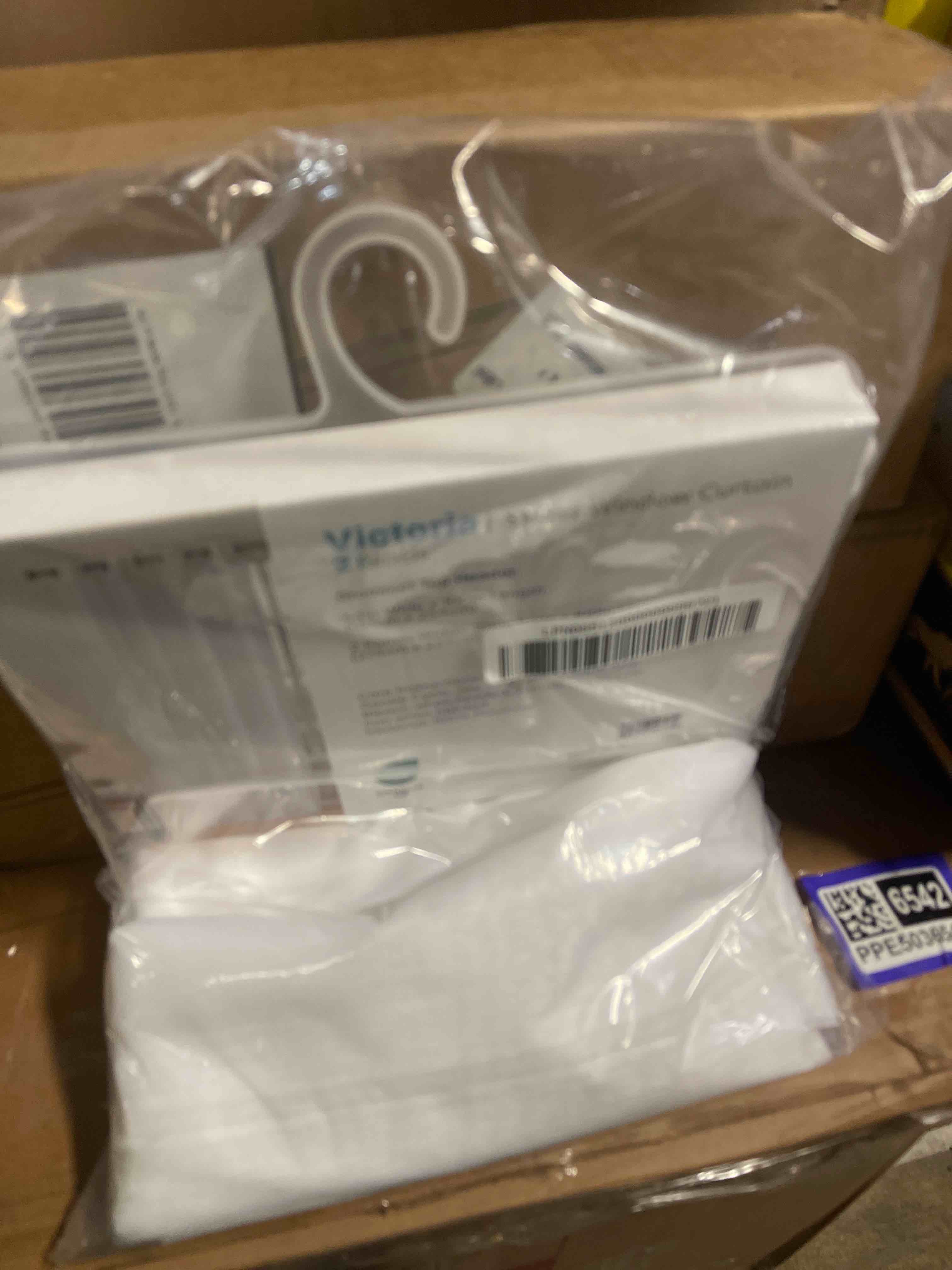 Condition photo showing Brand New for hlc.me 2 piece semi sheer voile light filtering half window curtain grommet panels for small window, kitchen & basement - ivory - 54 w x 54 l inch long