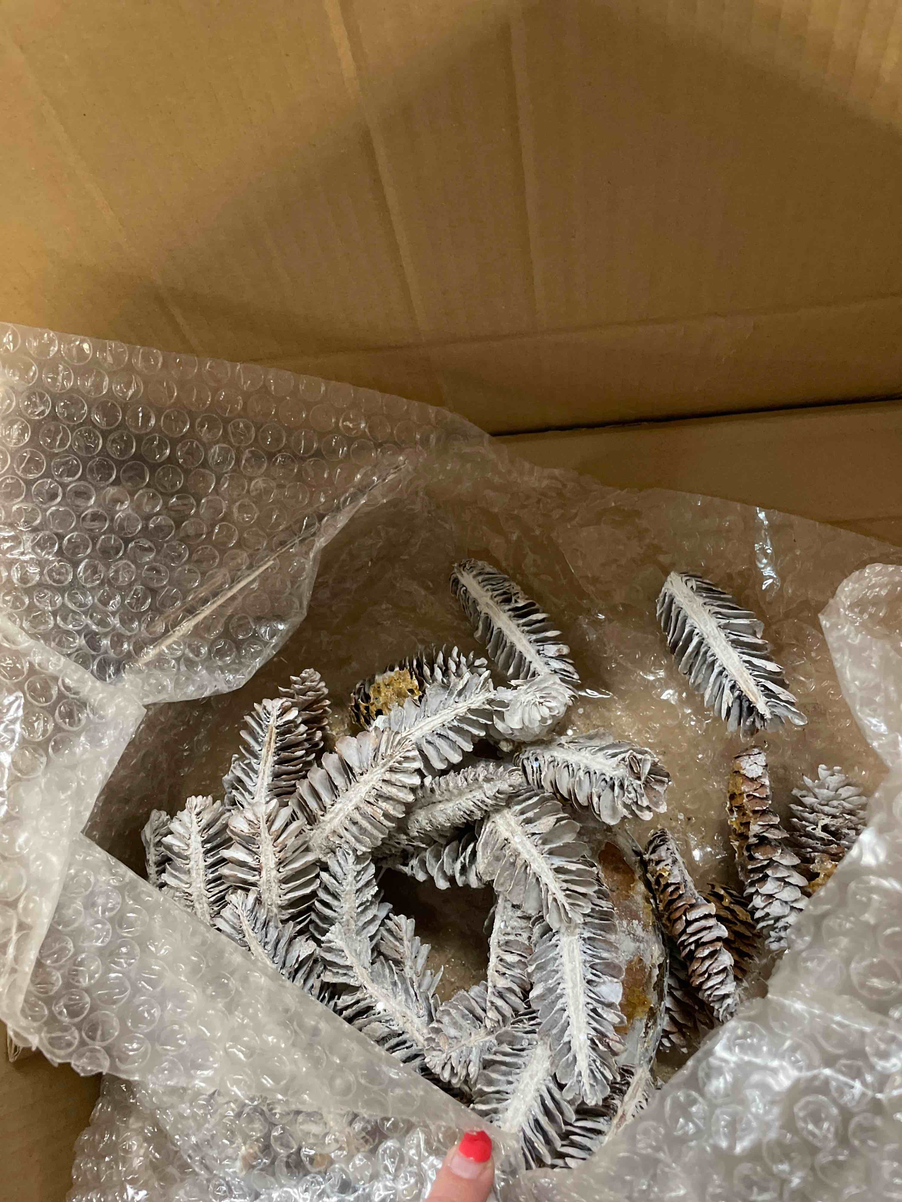 Condition photo showing As Is for (similar)2 pcs 17-inch christmas wreaths artificial white snowflake berry pinecone wreath front door window fireplace wall decoration wreaths winter holiday party office wedding decoration