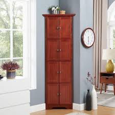 72" Tall Farmhouse Storage Cabinet, 4 Tier Kitchen Pantry Cabinet 