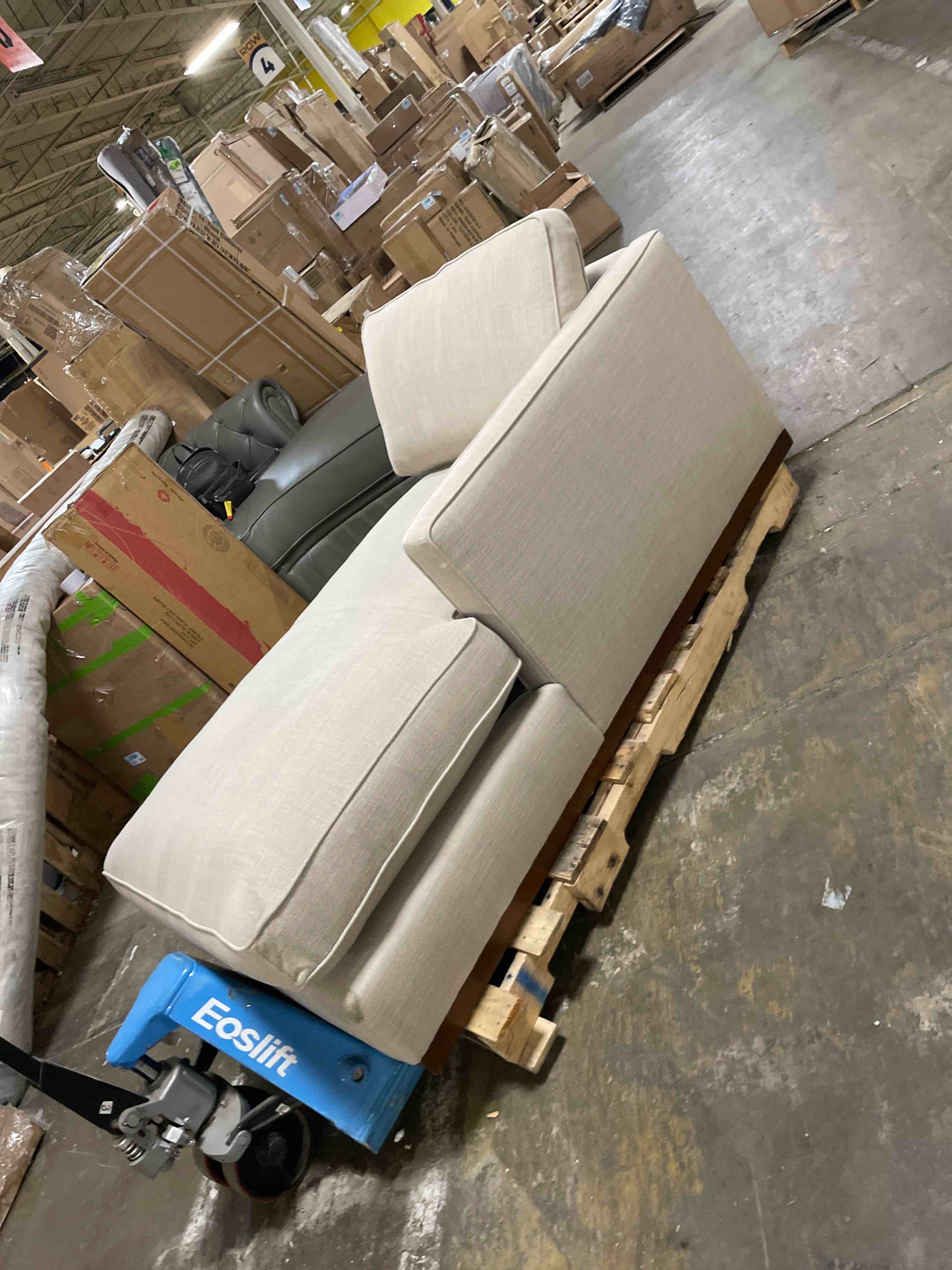 Condition photo showing New/Like New for (chaise only)signature design by ashley casual modmax stain resistant l-shape left-arm facing 4-piece sectional with chaise and storage console, beige