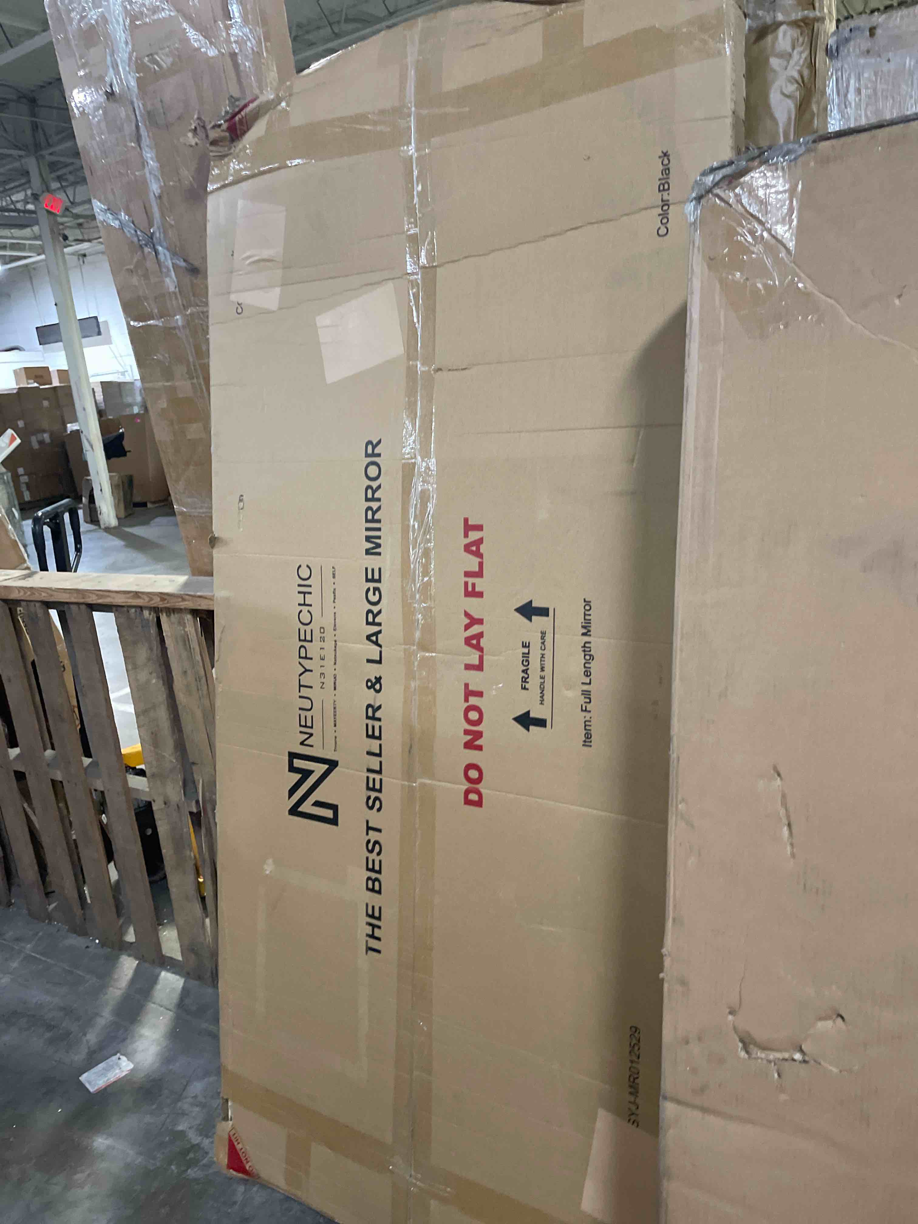 Condition photo showing New/Like New for honyee home gym mirror, 48" x 24" x 3pcs, wall mounted frameless mirror with polished edge, tempered glass mirror, large workout mirror for home gym/yoga room/dancing room and more (48" x 24", 3pcs)