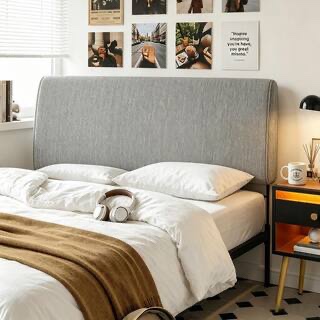 gray full ergonomic upholstered foam headboard adjustable headboard