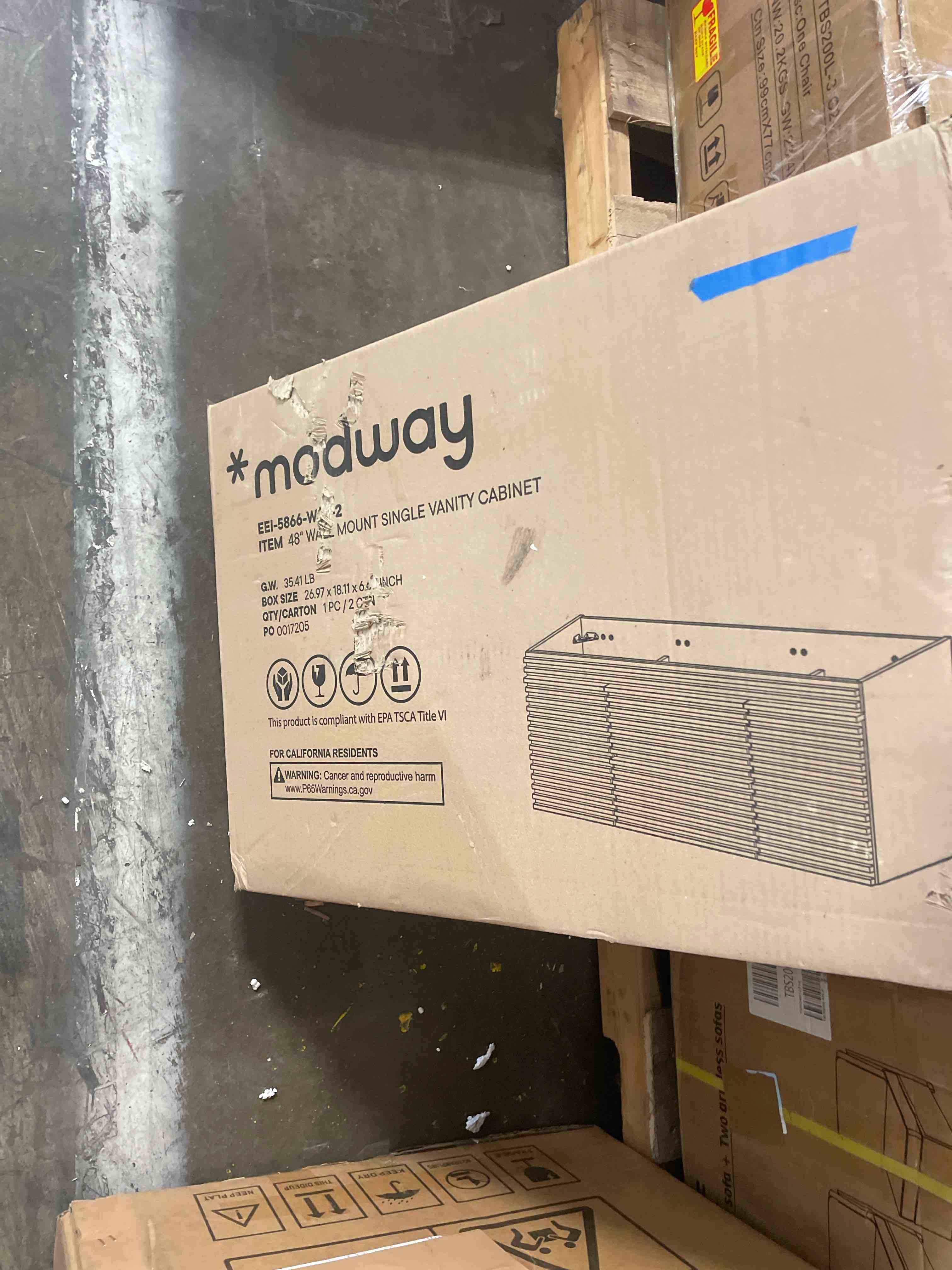 Condition photo showing Good Condition for modway render 48" double sink compatible (not included) bathroom vanity cabinet in white