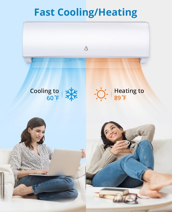 Condition photo showing New/Like New for garvee mini split ac/heating system with wifi, 9000 btu 19 seer 2 115v, suitable for 450+ sq. ft. 