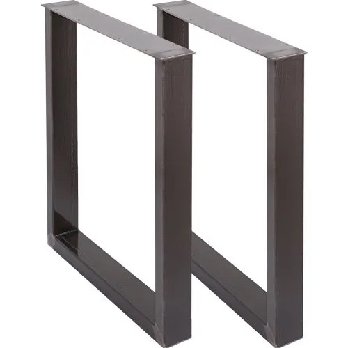 VEVOR Set of 2 Steel Table Legs, 28''Height 23''Wide Dining Table Legs, Heavy Duty 3.1" Square Box Section Square Table Legs, 28x23x3.1 Inch Black Industrial Country Style Metal Dining L