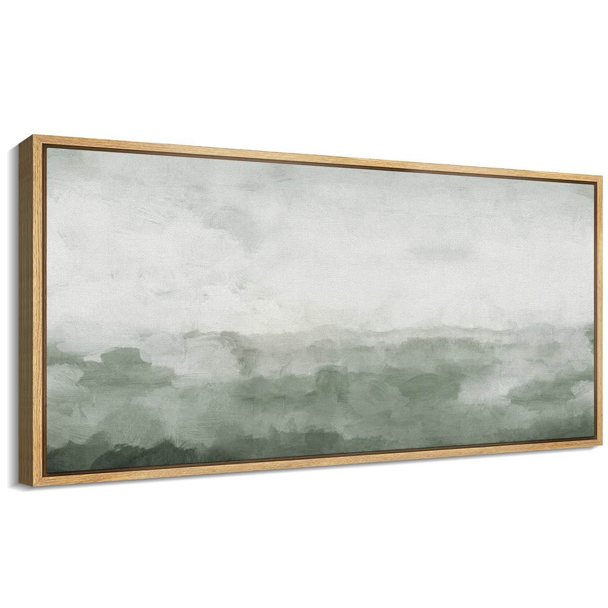 Minimal Landscape " Misty Green Horizon Modern Art Relax/Calm WarmExtra Large Wall Decor Office "