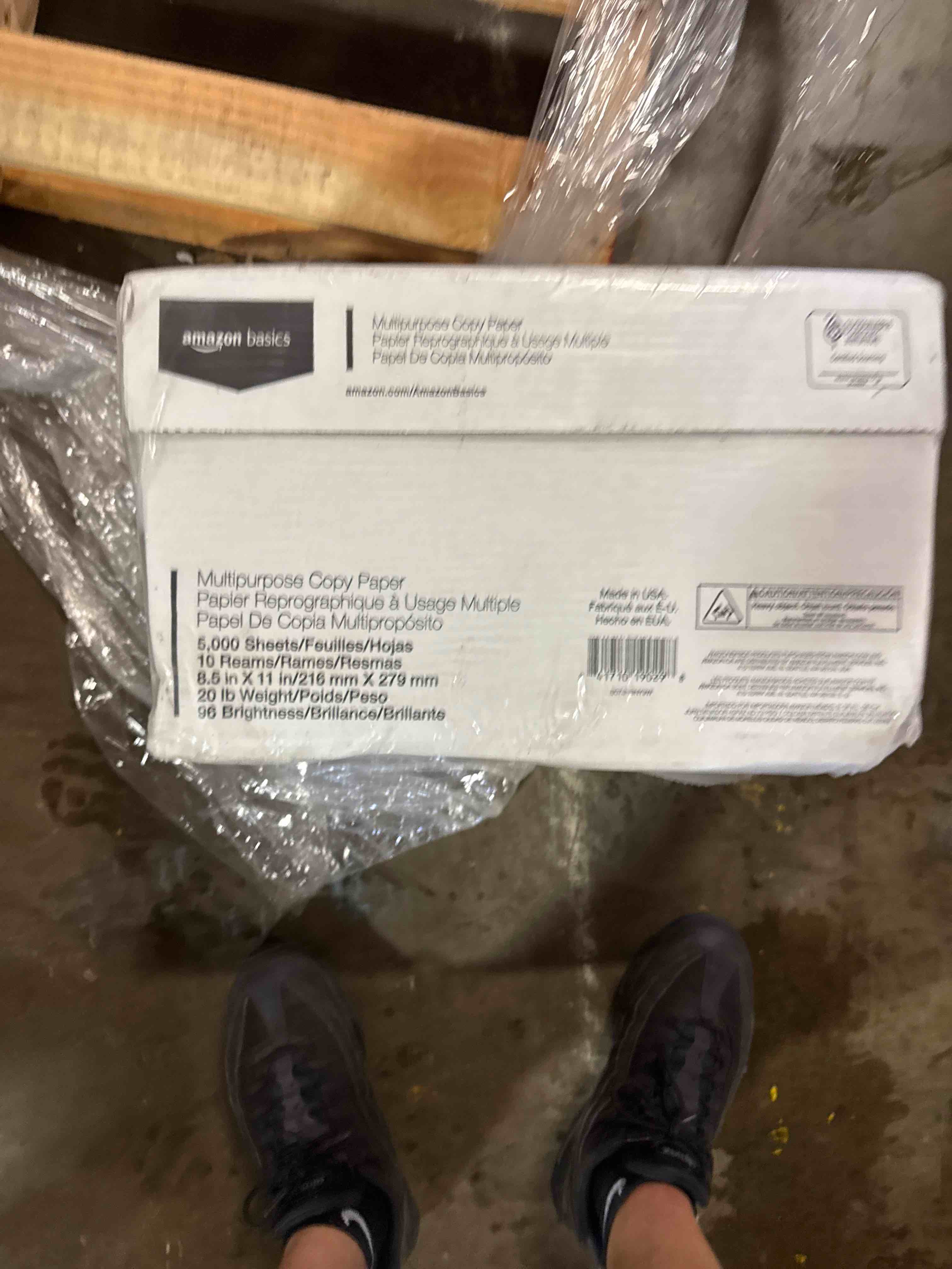 Condition photo showing New/Like New for amazon basics multipurpose copy printer paper, 20 lb, 8.5 x 11 inches, 10 reams (5,000 sheets), 92 bright white