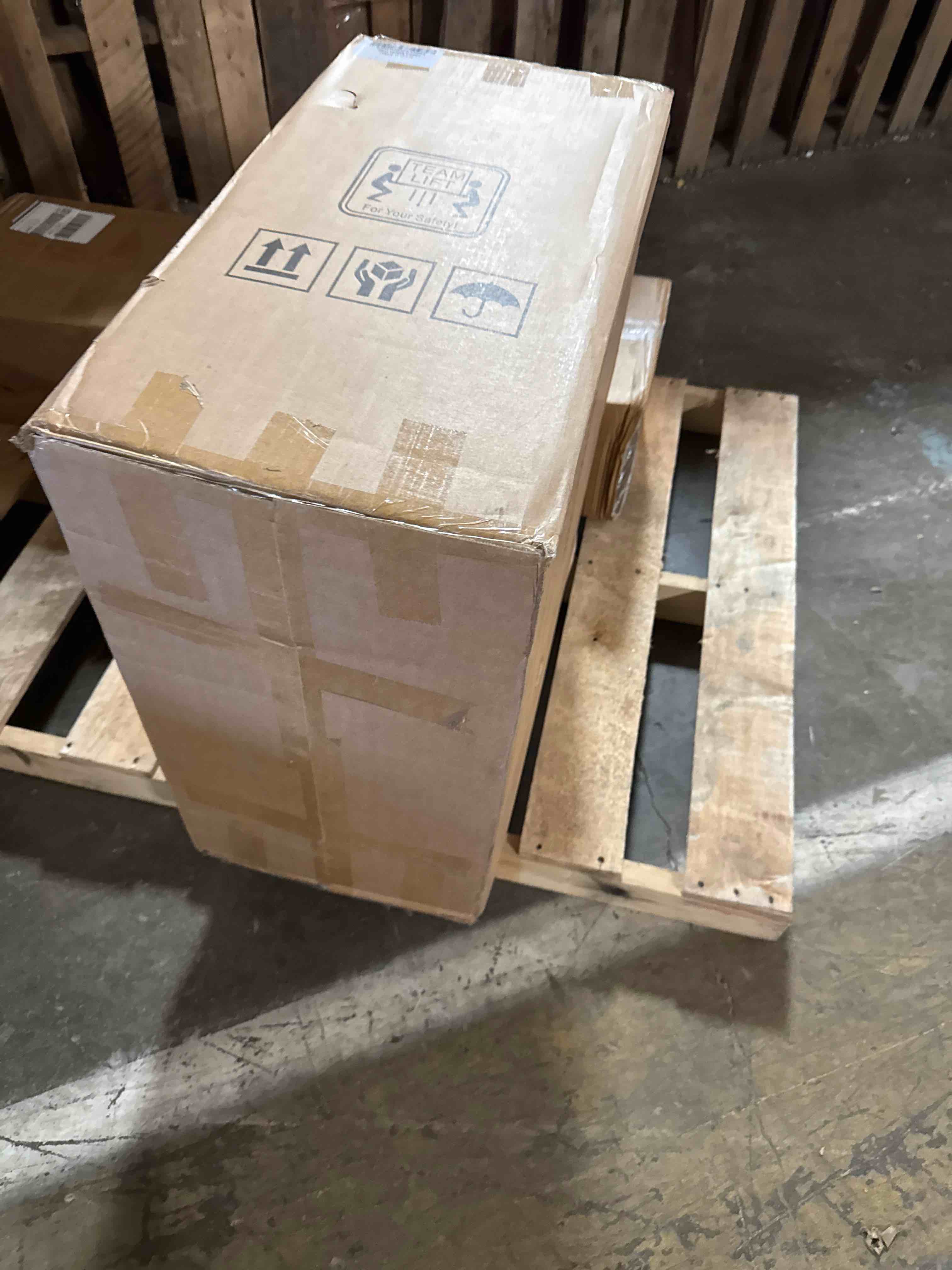 Condition photo showing New/Like New for tribesigns wood end table, 2-drawer narrow solid side table slim chair side table, no assembly required, finished back, walnut