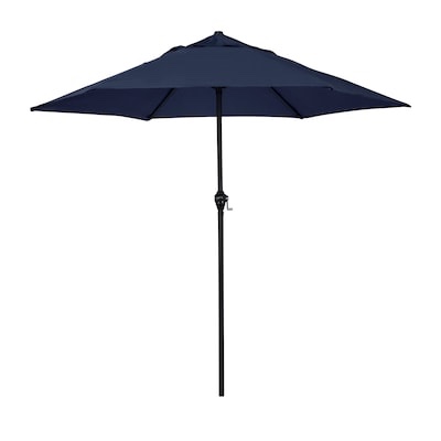 Astella 9-ft Steel Navy Push-button Tilt Market Patio Umbrella