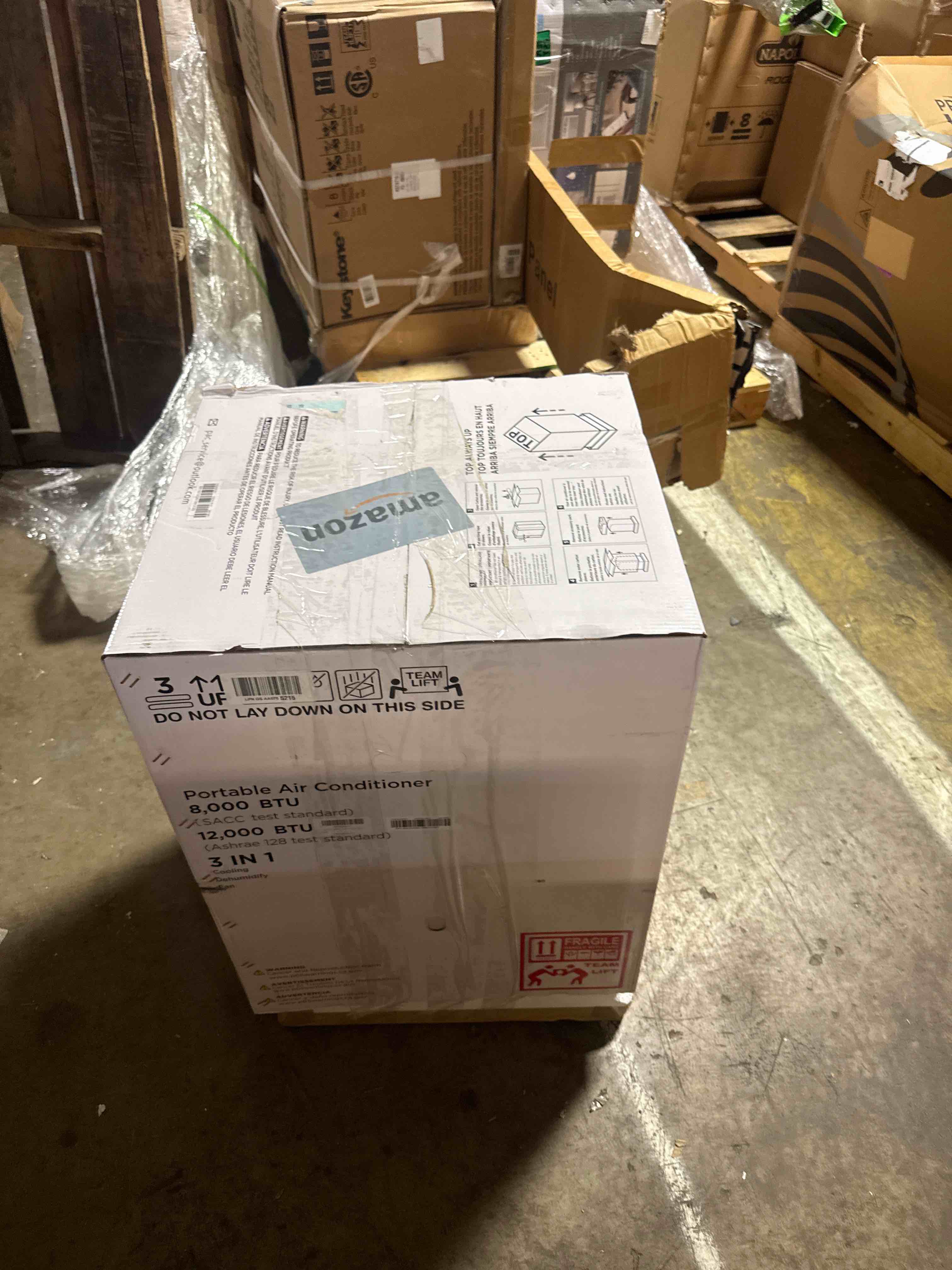 Condition photo showing Good Condition for 12,000 btu portable air conditioner cools up to 500 sq.ft, 3-in-1 energy efficient portable ac unit with remote control & installation kits for large room, campervan, office, temporary space
