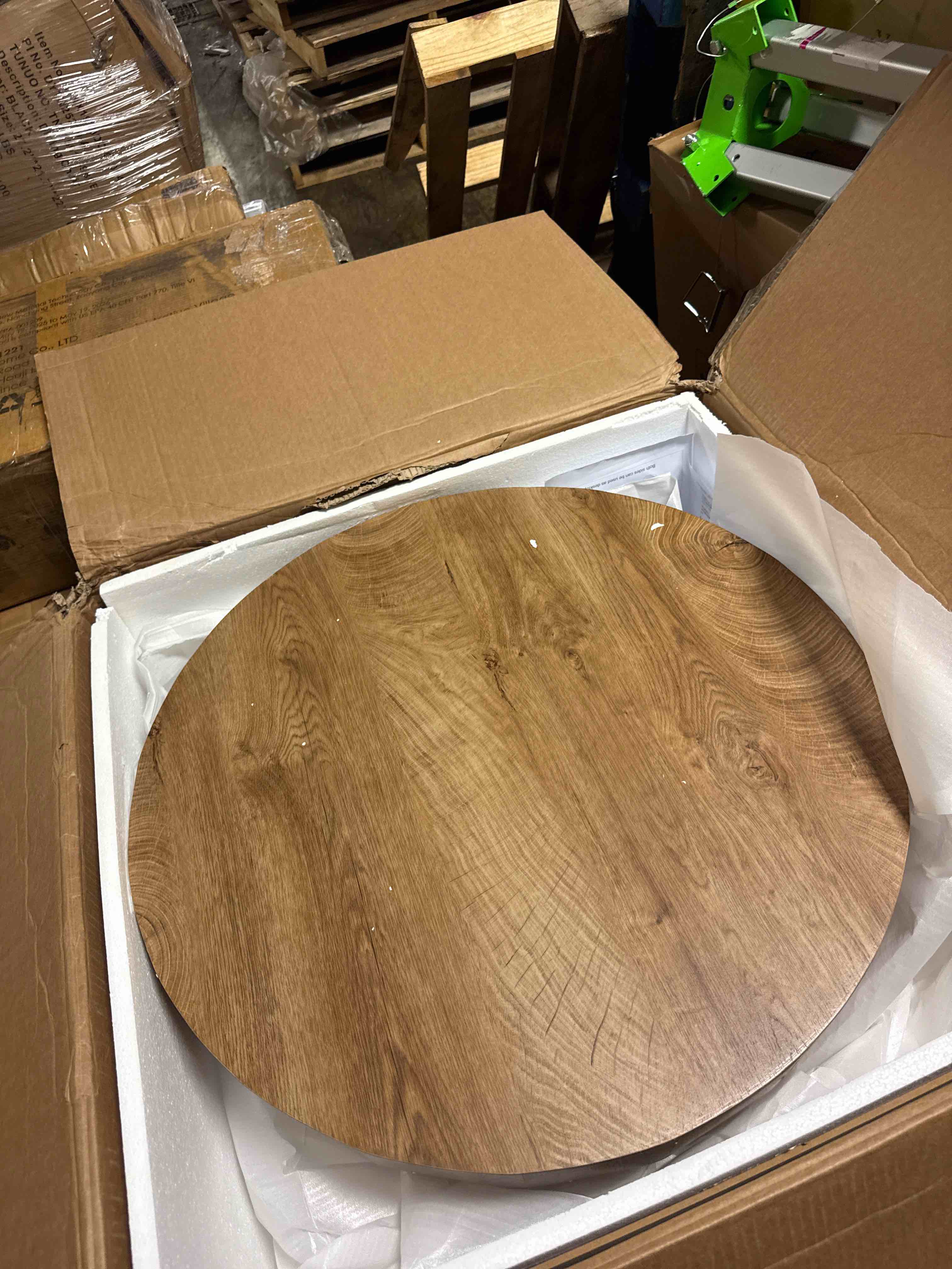 Condition photo showing New/Like New for 30" round coffee table, drum coffee tables for living room, vintage reversible wooden coffee table, mid century modern center table tea table for bedroom or office, no need assembly