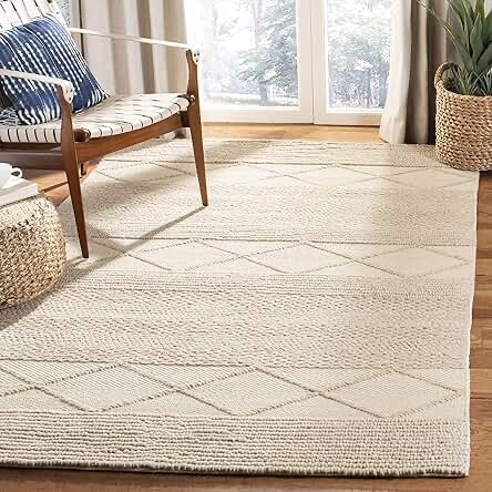 safavieh arizona shag collection area rug - 3'2" x 5', cream, solid design, non-shedding & easy to clean, ideal for living room, bedroom, dining space (asg820a)