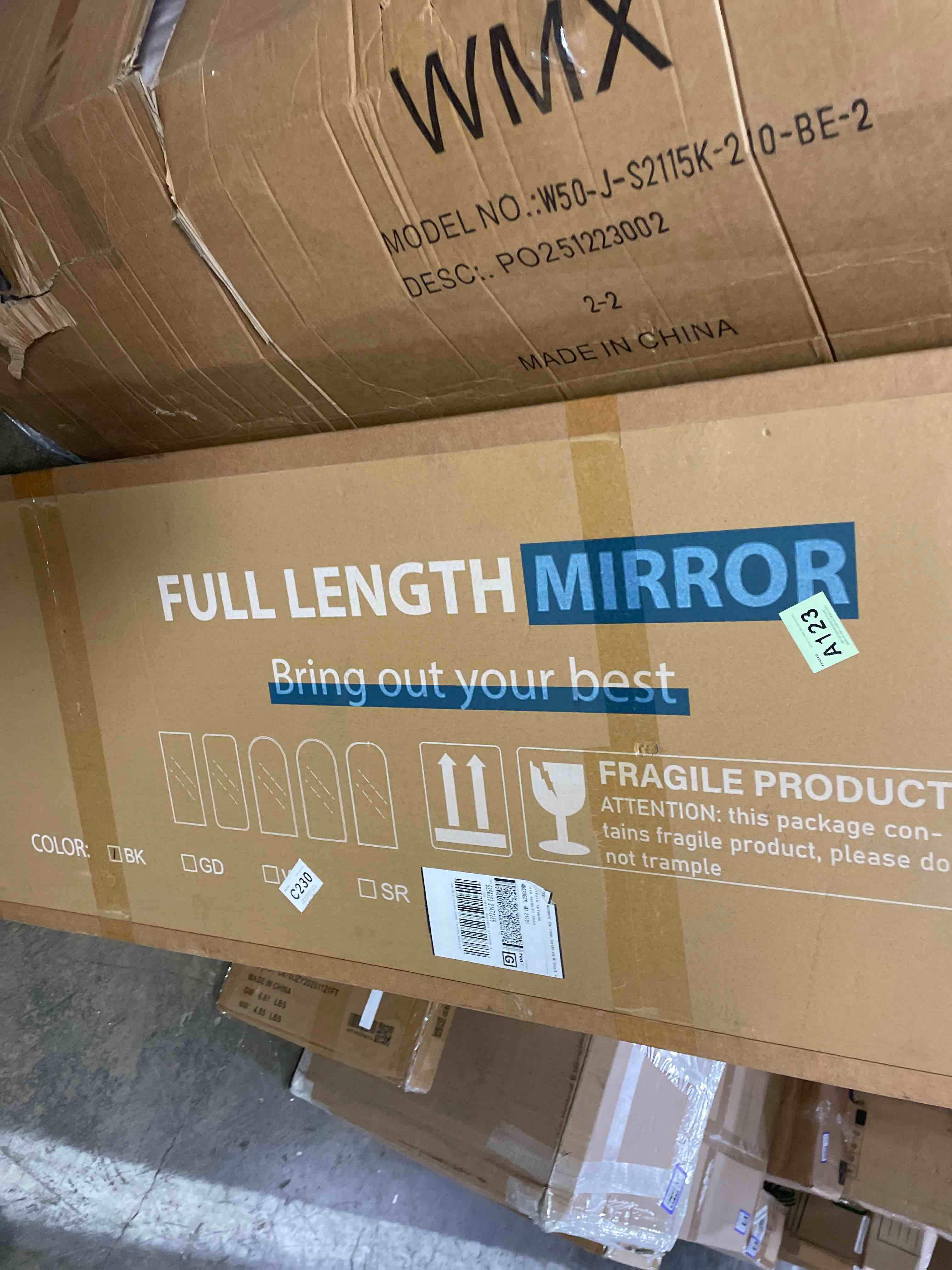 Condition photo showing New/Like New for delma wall full length mirror,standing mirror full body,large floor for wall door bedroom bathroom living room with aluminium frame(with stand,56x15-black)