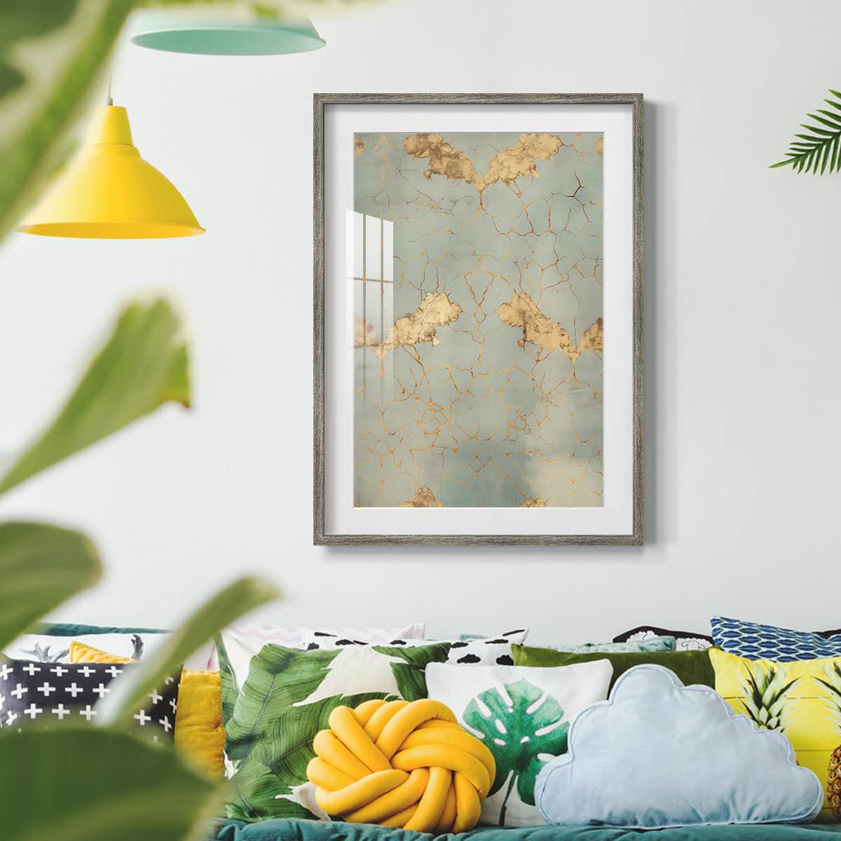 Condition photo showing New/Like New for vintage abstract print xiii -framed print