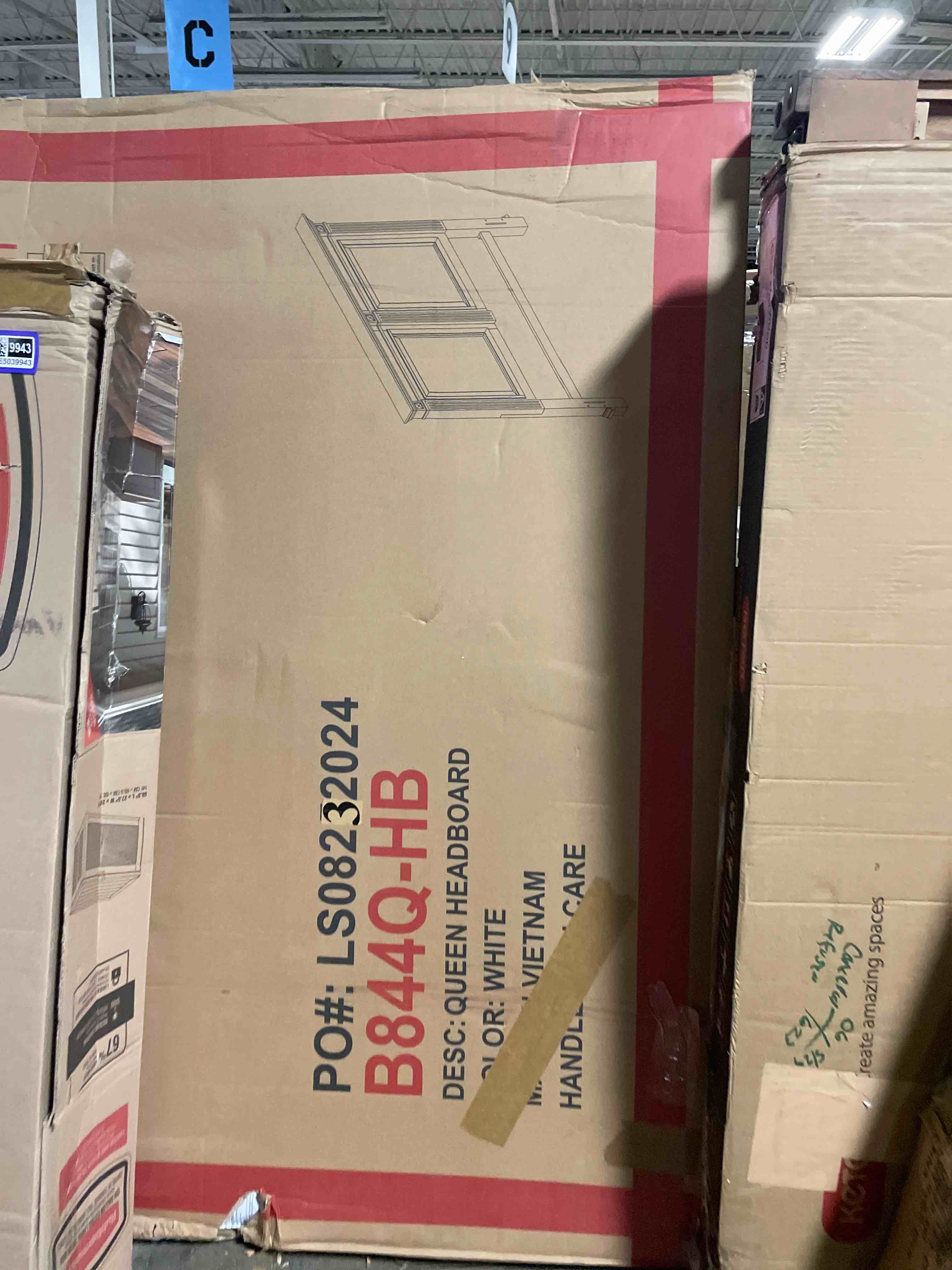 Condition photo showing New/Like New for (white)roundhill furniture renova distressed parchment wood panel bed(headboard only)