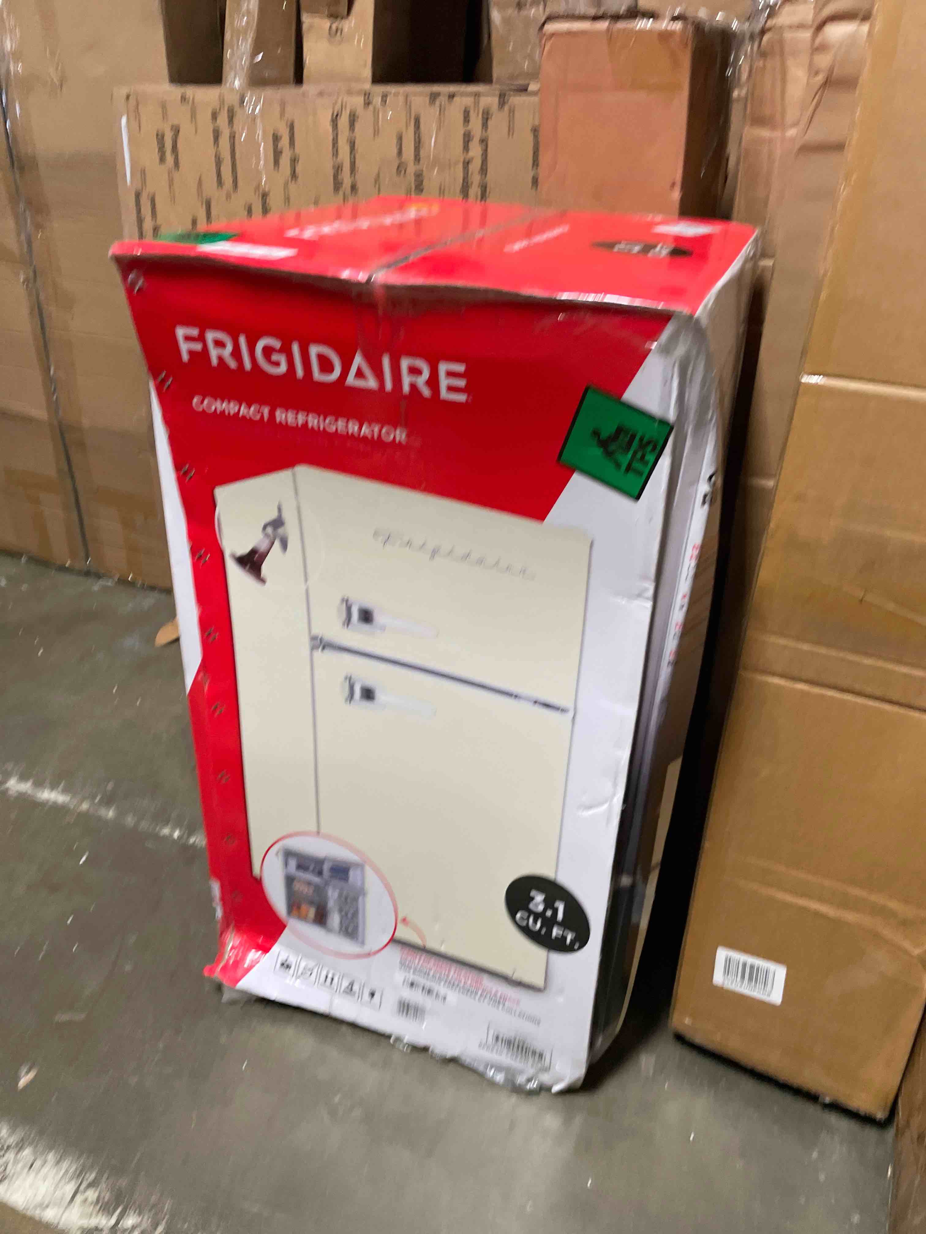 Condition photo showing Good Condition for frigidaire efr840-cream efr840 retro mini fridge with freezer & side bottle opener-small 2 door refrigerator for office bar or college dorm room-3.1 cu ft (cream)