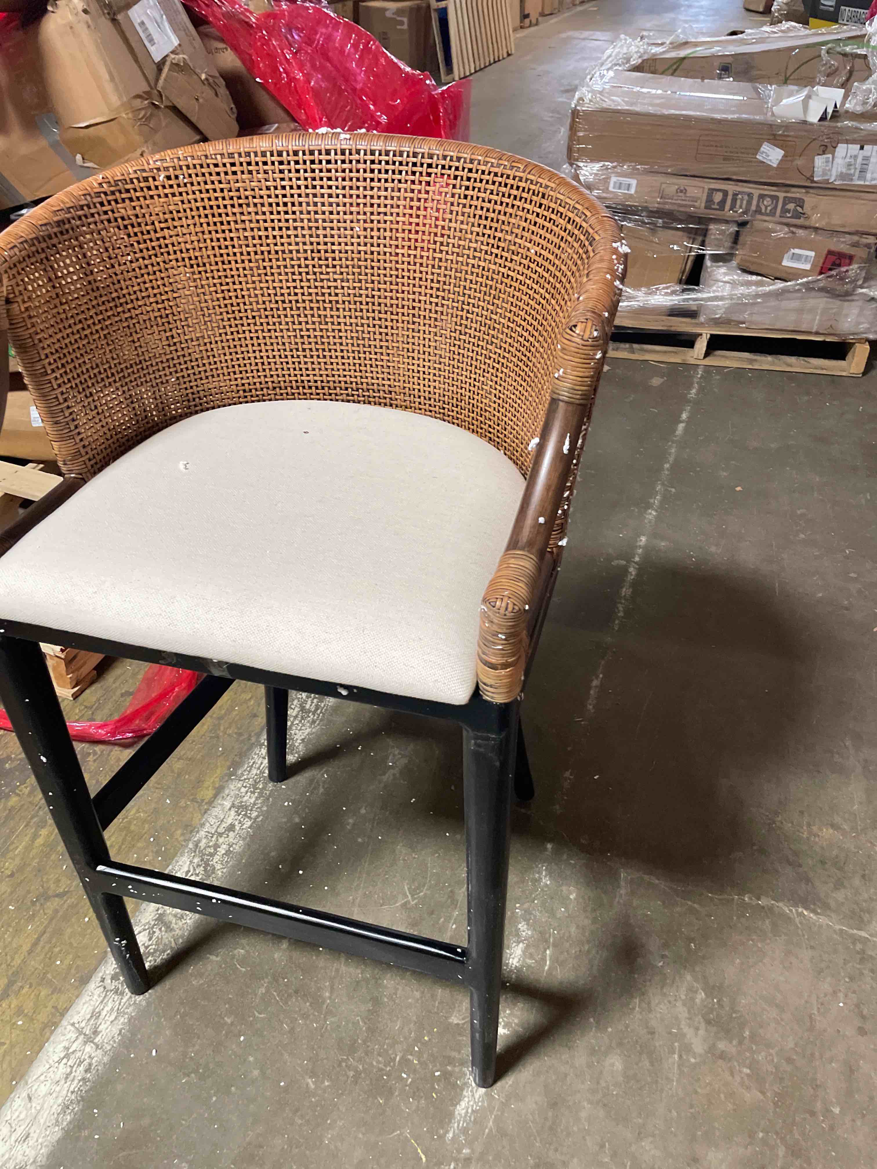 Condition photo showing As Is for safavieh brando counter height upholstered bar stool