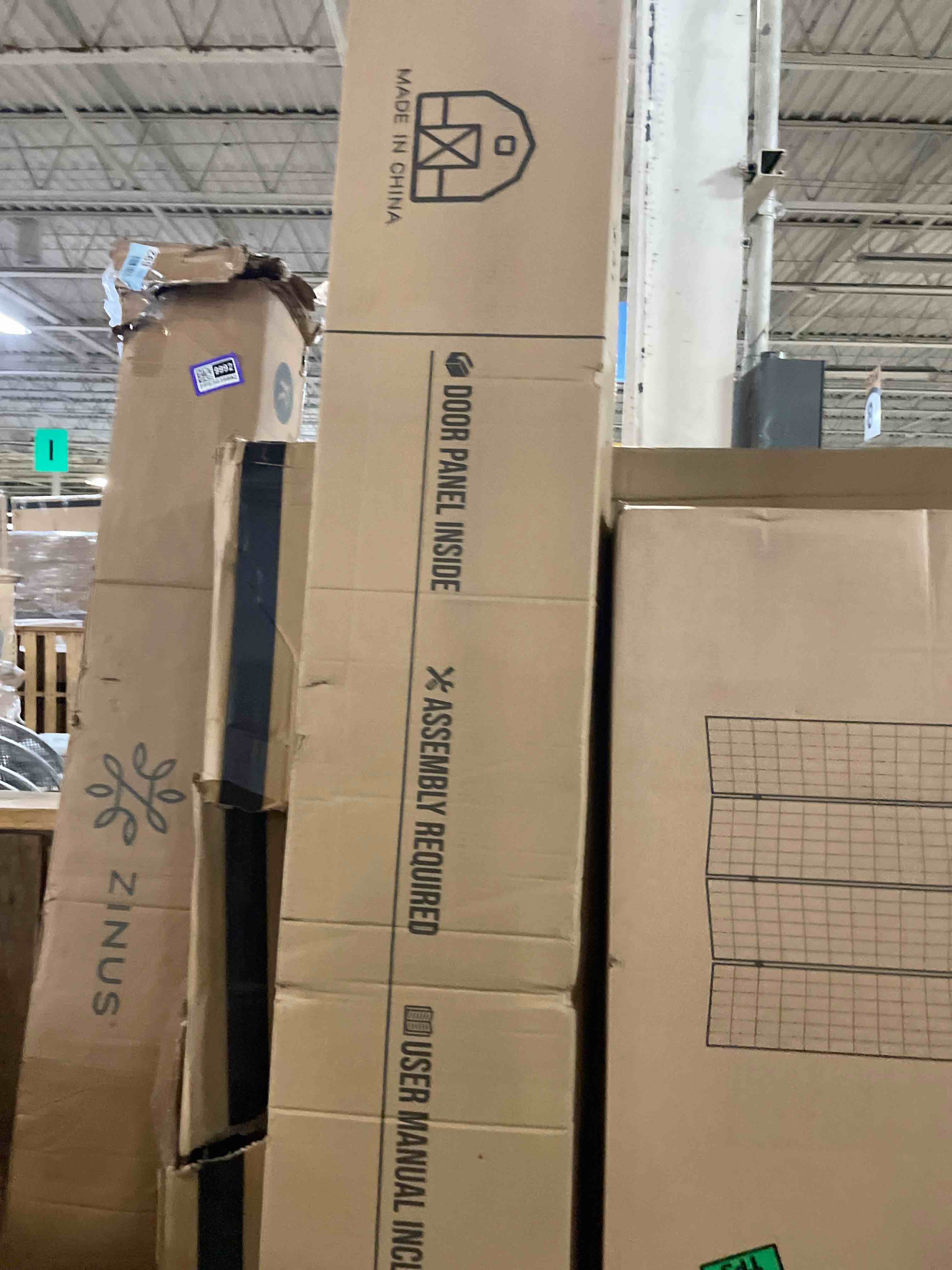 Condition photo showing New/Like New for fredbeck 36inx80in white barn door and 6.6ft sliding barn door hardware kit included,solid,mdf, pvc surface,diy assembly,5-panel,fit 33in-34in opening