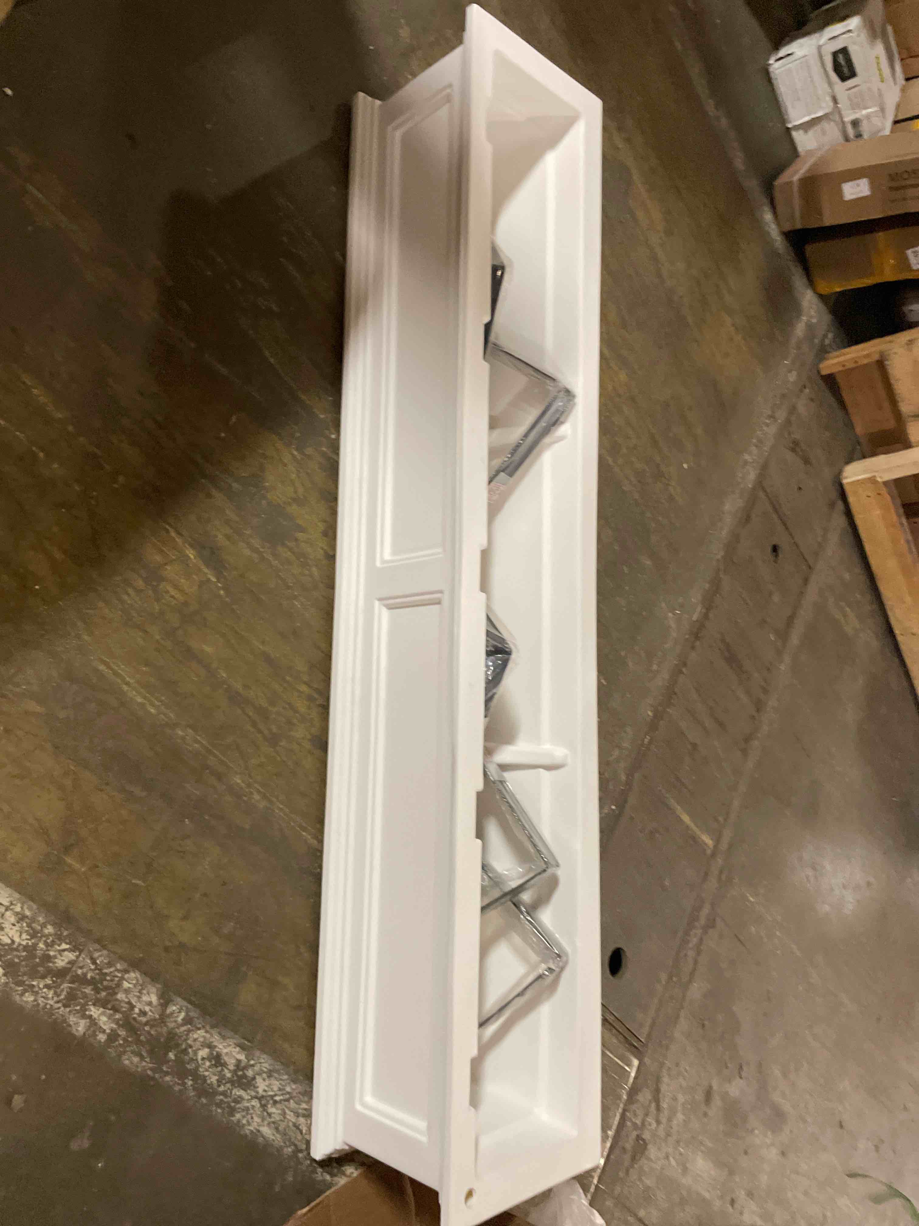 Condition photo showing New/Like New for mayne fairfield 5ft window box, self watering flower box with double wall design, all season fade resistant outdoor window planter with steel mounting bracket, white white 5 ft