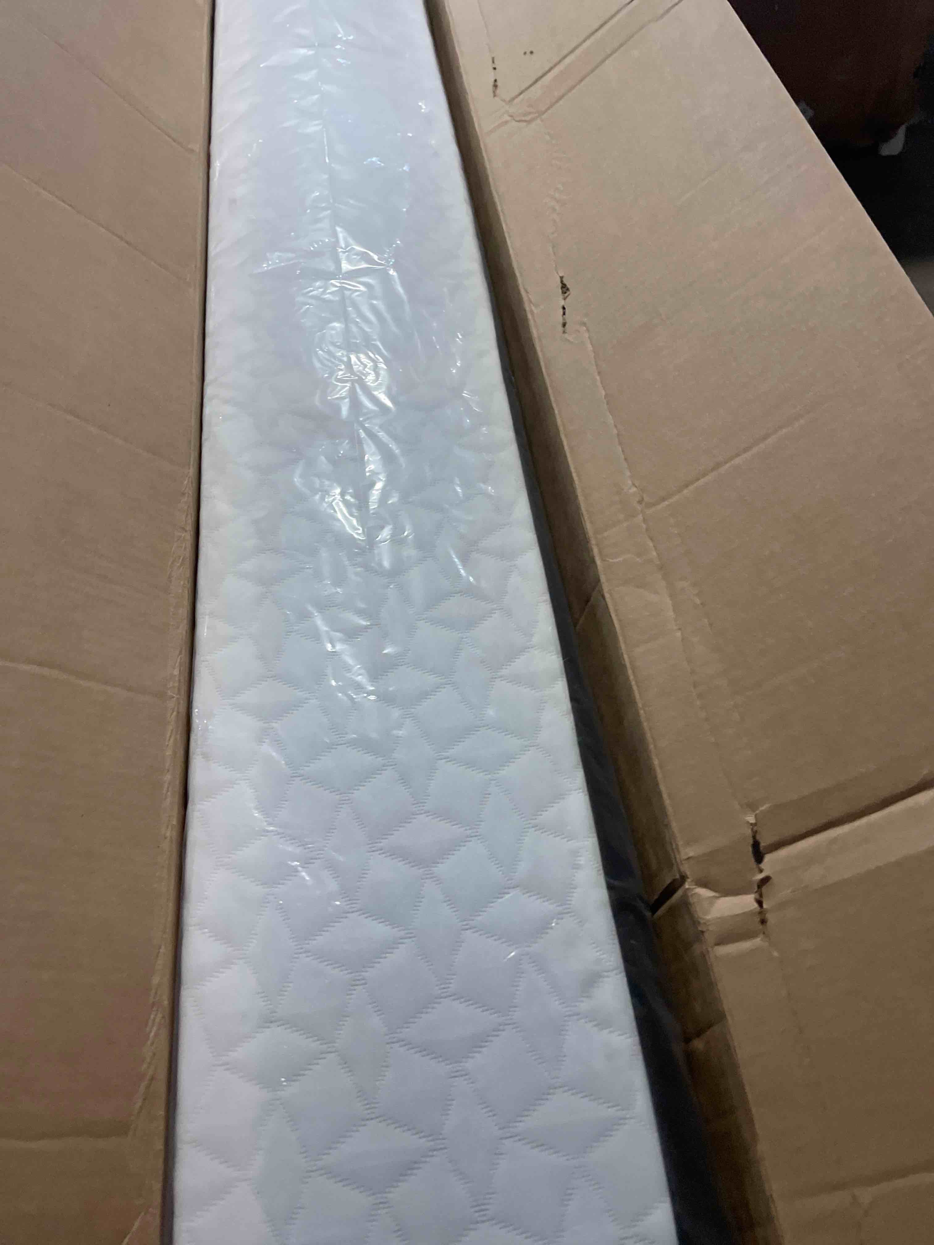 Condition photo showing New/Like New for emoda 5 inch twin box spring bed base, 1500 lbs heavy duty metal mattress foundation with fabric cover, easy assembly twin 5 inch