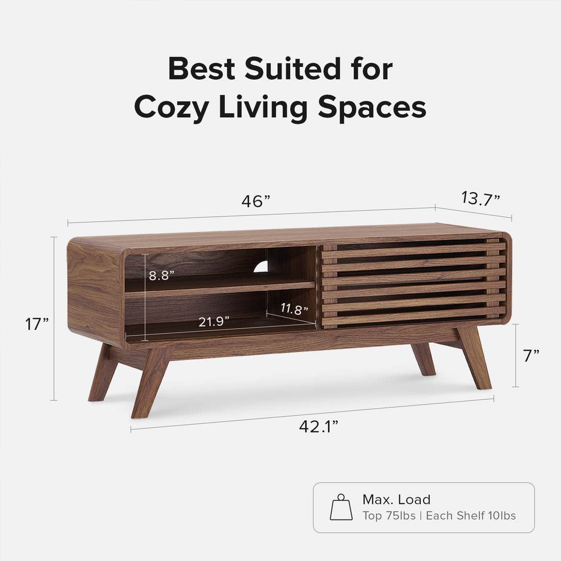 Condition photo showing New/Like New for ensley 46" tv stand, walnut