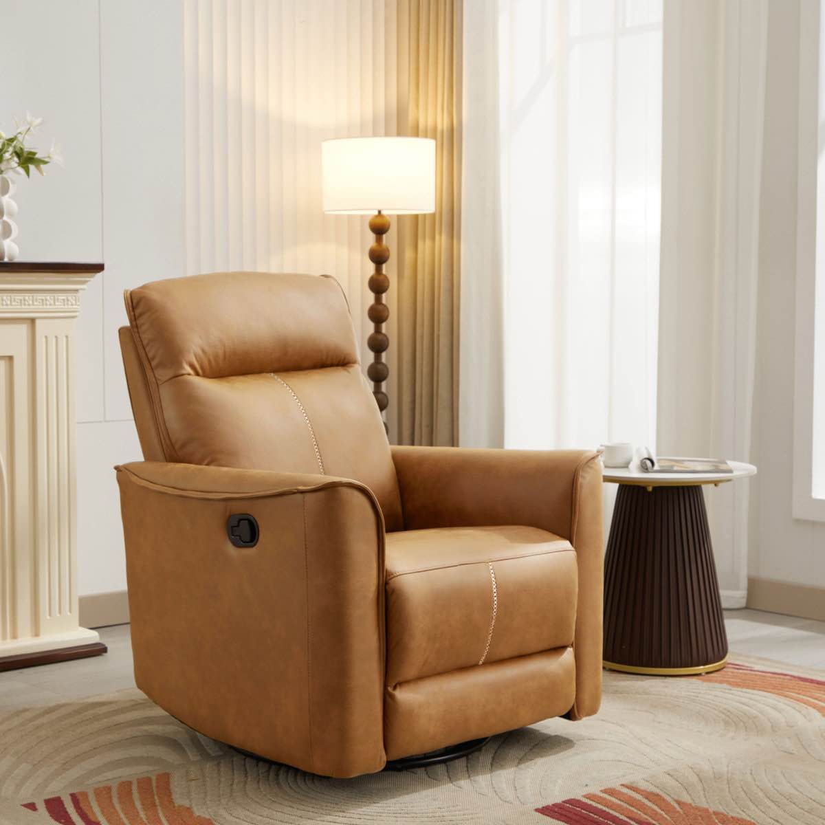 tayani 31.5" wide modern comfortable microfiber swivel