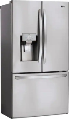 Condition photo showing New/Like New for lg - 36-in wide 27.7 cu. ft. french door smart refrigerator with external ice and water - stainless steel (new in box) 35.75 x 33.75 x 69.75