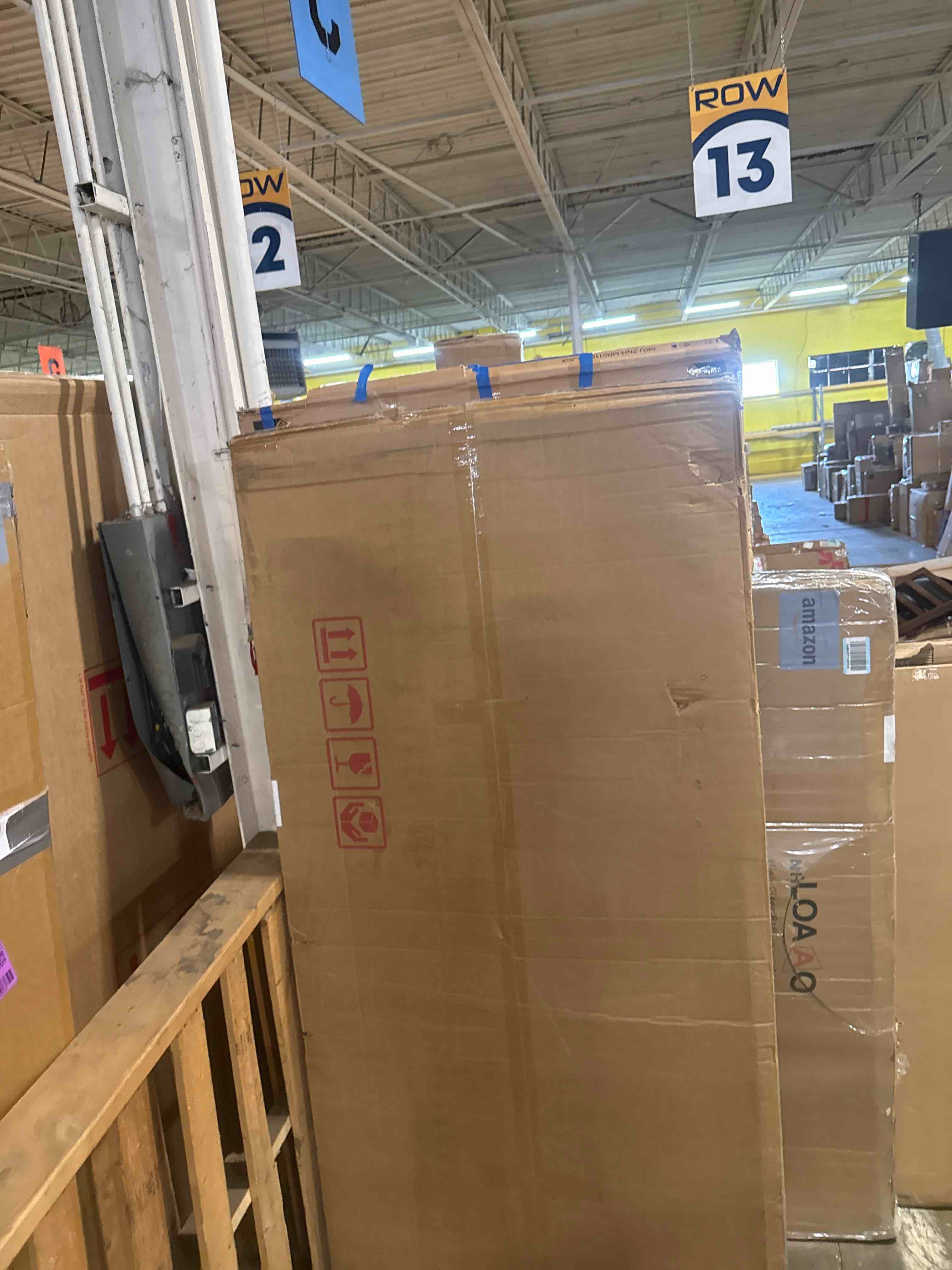 Condition photo showing New/Like New for delma arched full length floor mirror with stand, 75x35 rustic farmhouse solid wood frame wall mirror for bedroom, living room, vertical hanging & standing(brown) brown 75"l x 35"w