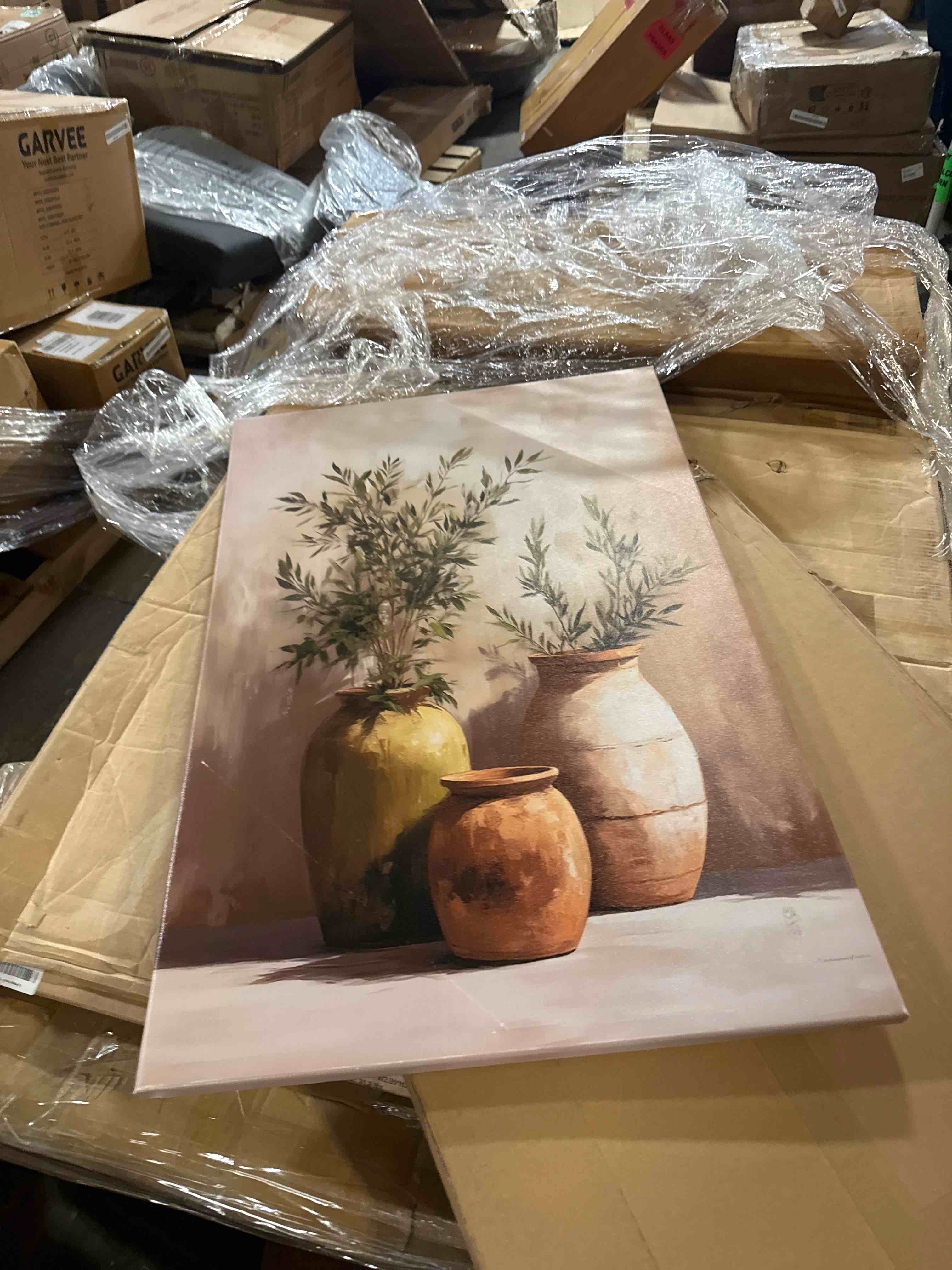 Condition photo showing New/Like New for vintage olive tree canvas wall art, rustic nature botanical landscape wall art, tuscan inspired aesthetic room decor ready to hang (framed,24×36 inch)