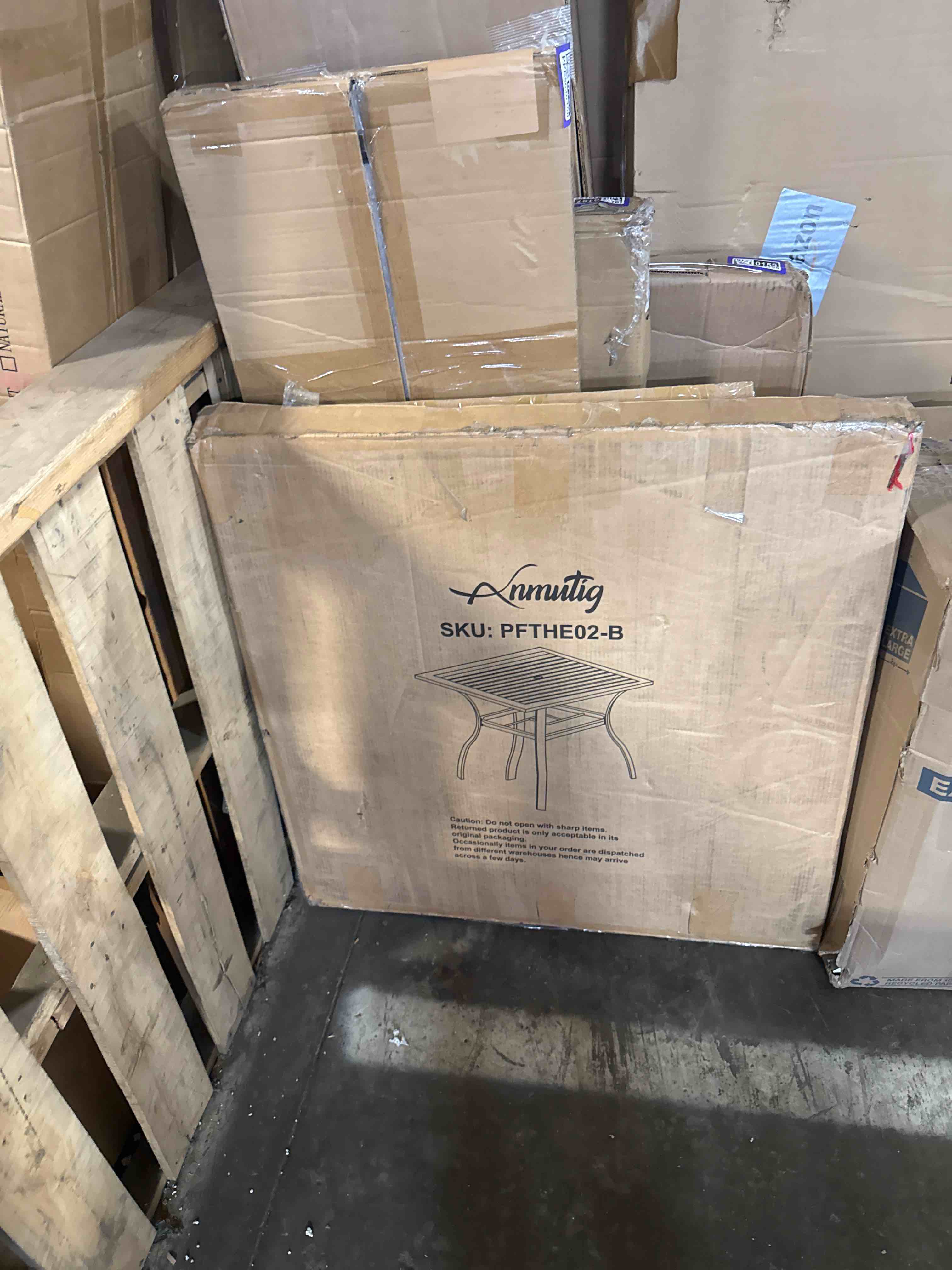Condition photo showing Good Condition for 7-piece metal rectangular patio dining set-yellow (table only)