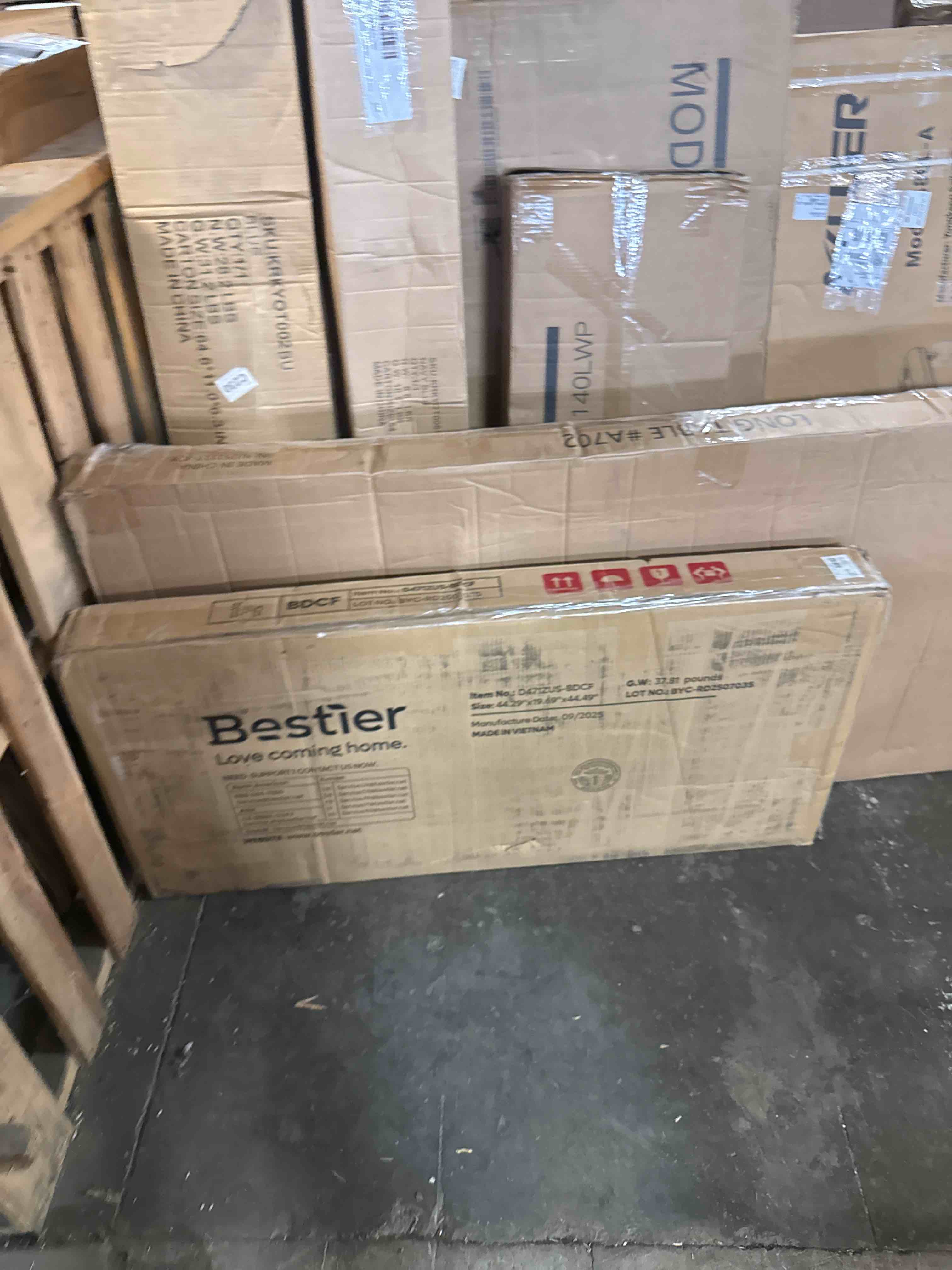 Condition photo showing New/Like New for bestier gaming desk with power outlets, 44 inch led gamer desk with 4 tiers reversible shelves, pc gaming table with headset hook & side storage bag for bedroom (black 3d carbon fiber) 44 inch with power outlets black 3d carbon fiber