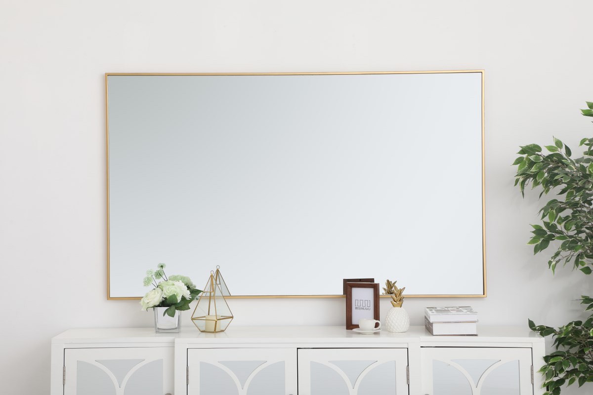 Condition photo showing New/Like New for review elegant decor mr43672br metal frame rectangle mirror 36 inch in brass