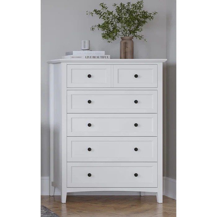 Condition photo showing New/Like New for modus furniture grace chest in snowfall white (2024) pnra84a - 54.0 h x 40.0 w x 19.0 d