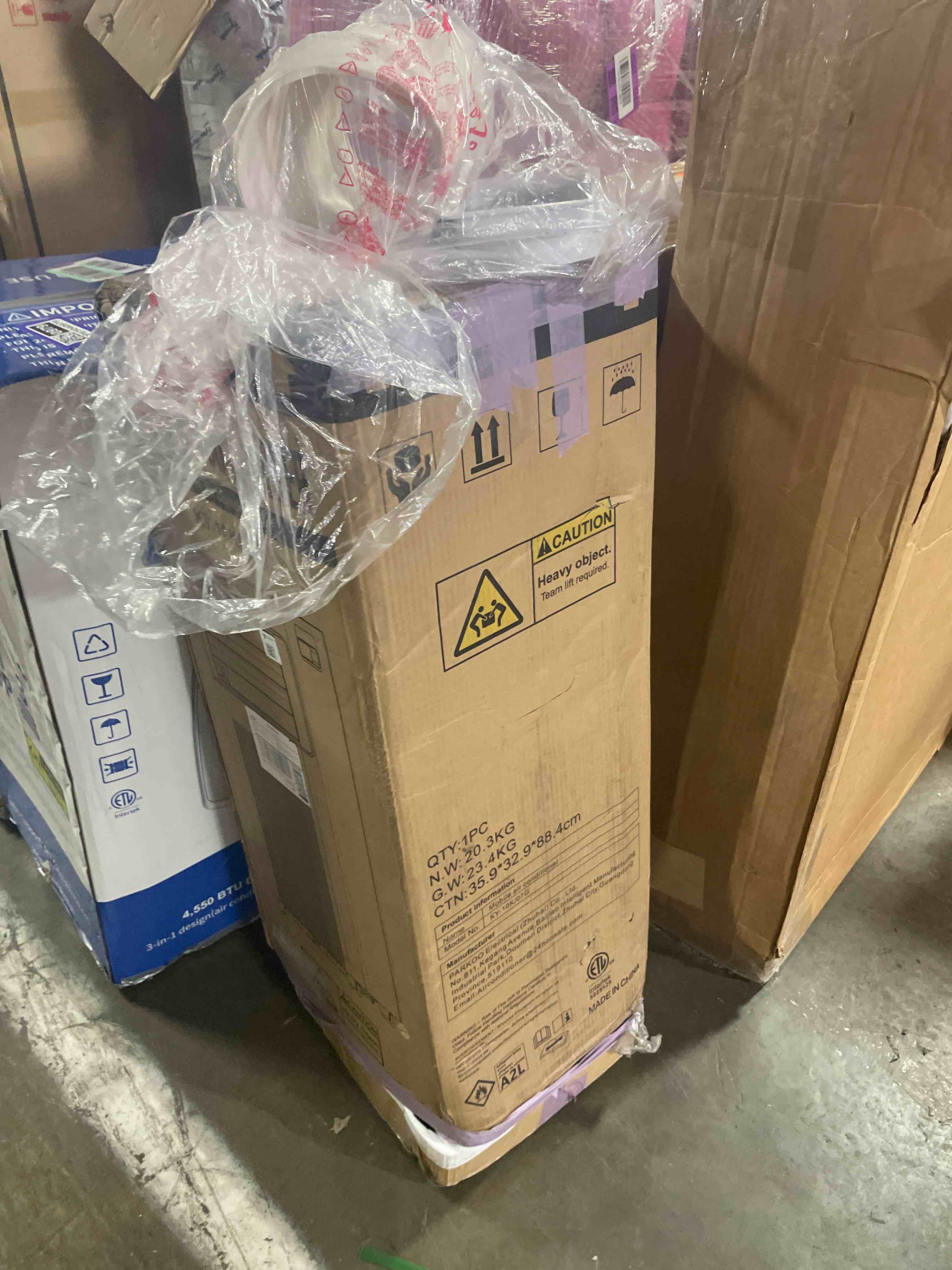 Condition photo showing As Is for 8050 btu portable air conditioners for rooms up to 450 sq ft, 4 modes portable ac unit with cool/fan/dehumidifier/sleep, remote control & 24h timer, energy saving for bedroom, apartments