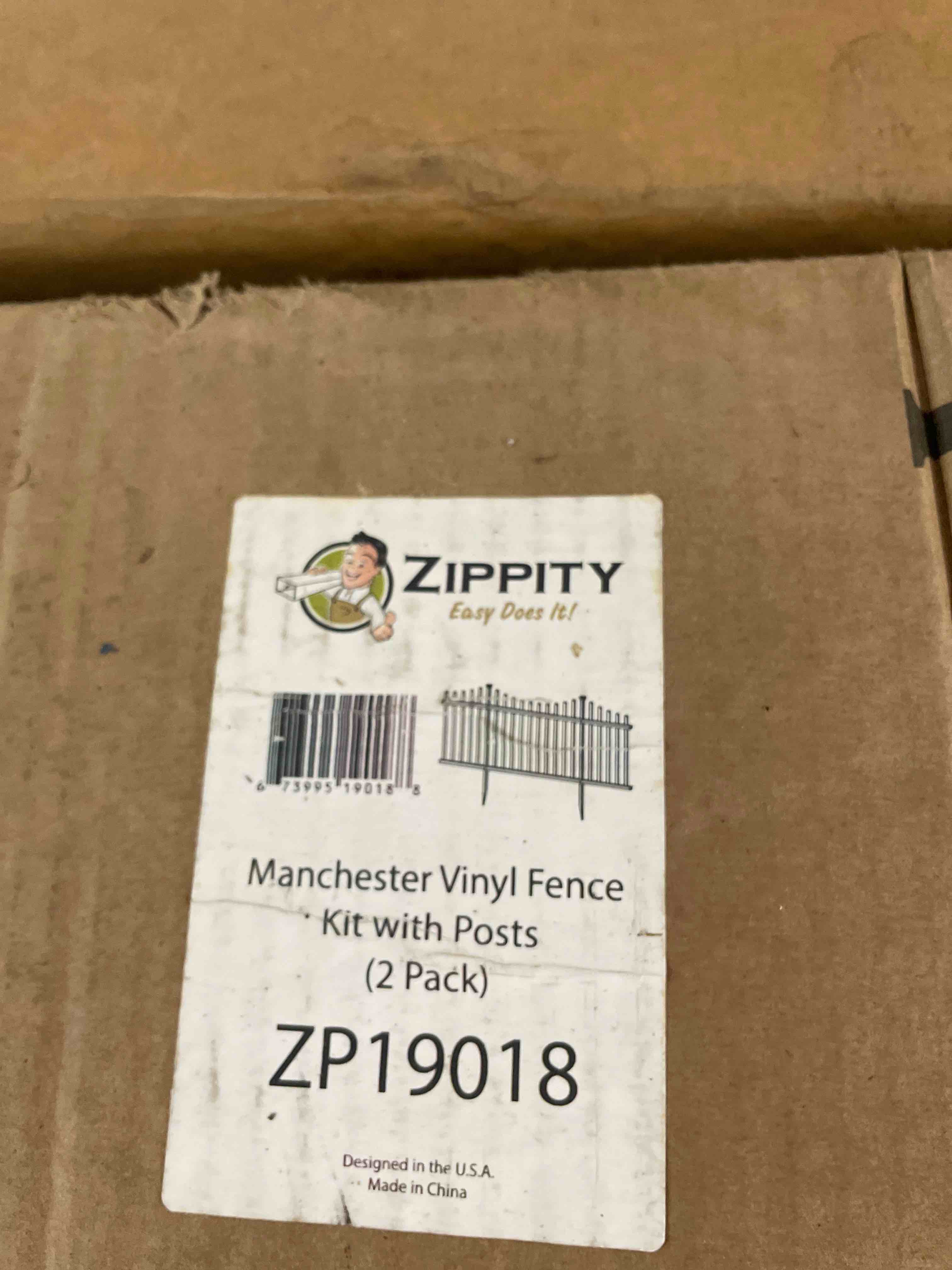 Condition photo showing New/Like New for 42in h x 92in w (2 panels) no dig zippity manchester fence kit  white vinyl picket fence panels  perfect durable temporary outdoor fence for backyard  patio  or garden  zp19018