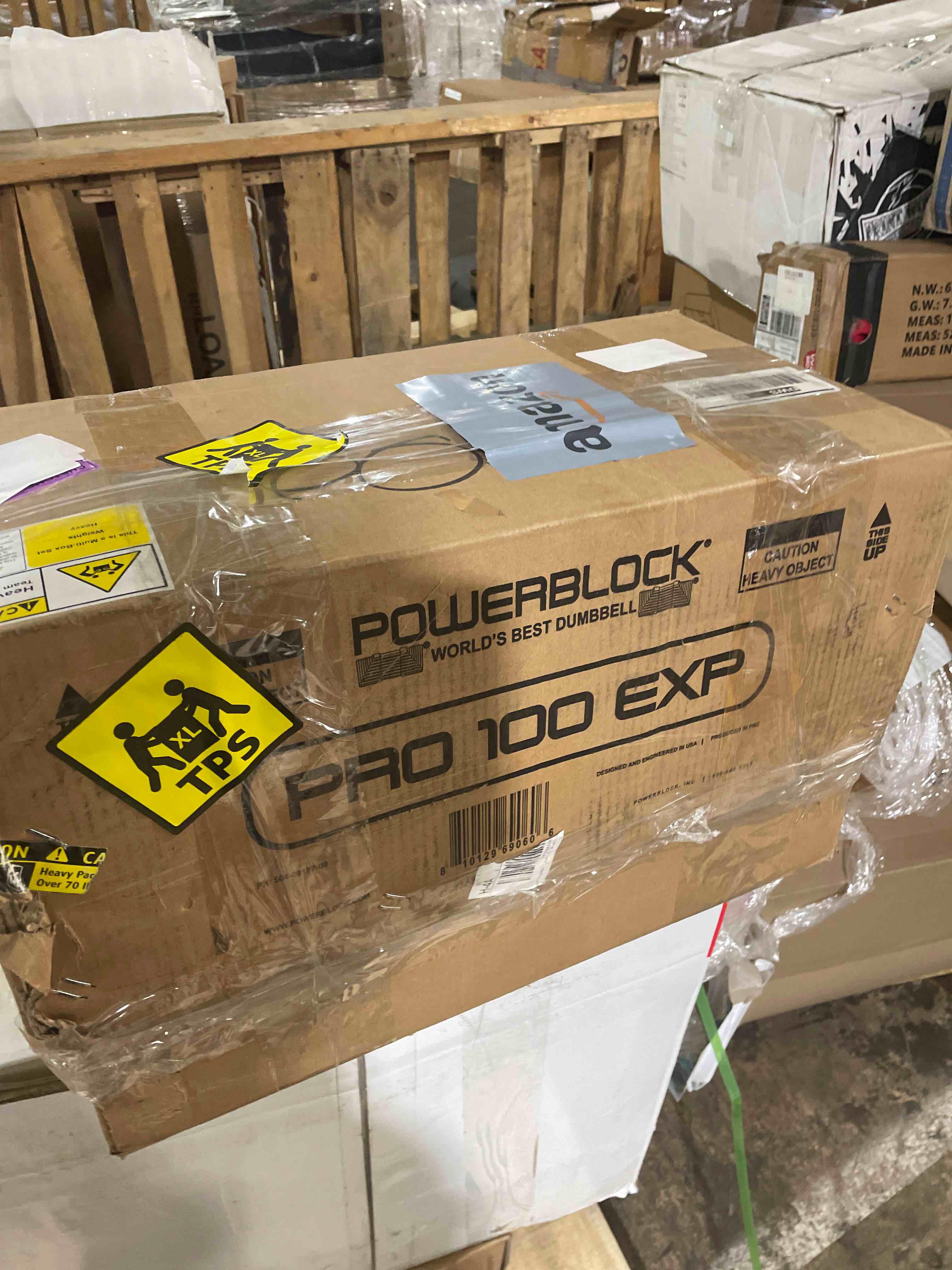 Condition photo showing Good Condition for powerblock pro 100 adjustable dumbbell, sold as a single unit 5-100 lb dumbbell – durable steel build, innovative workout equipment, strength training ( used)